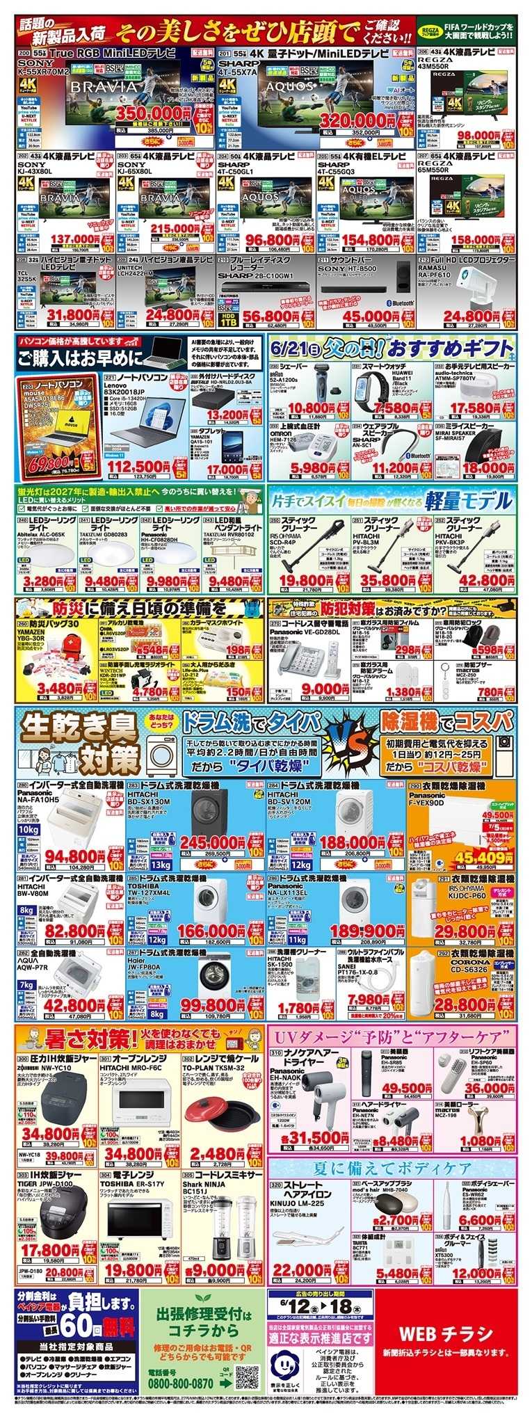 ベイシア電器 6/12チラシ