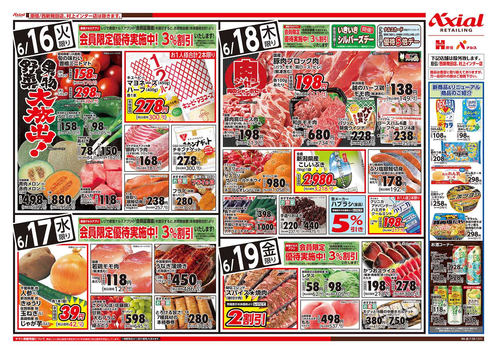 ナルス 新潟県　６／１６～１９