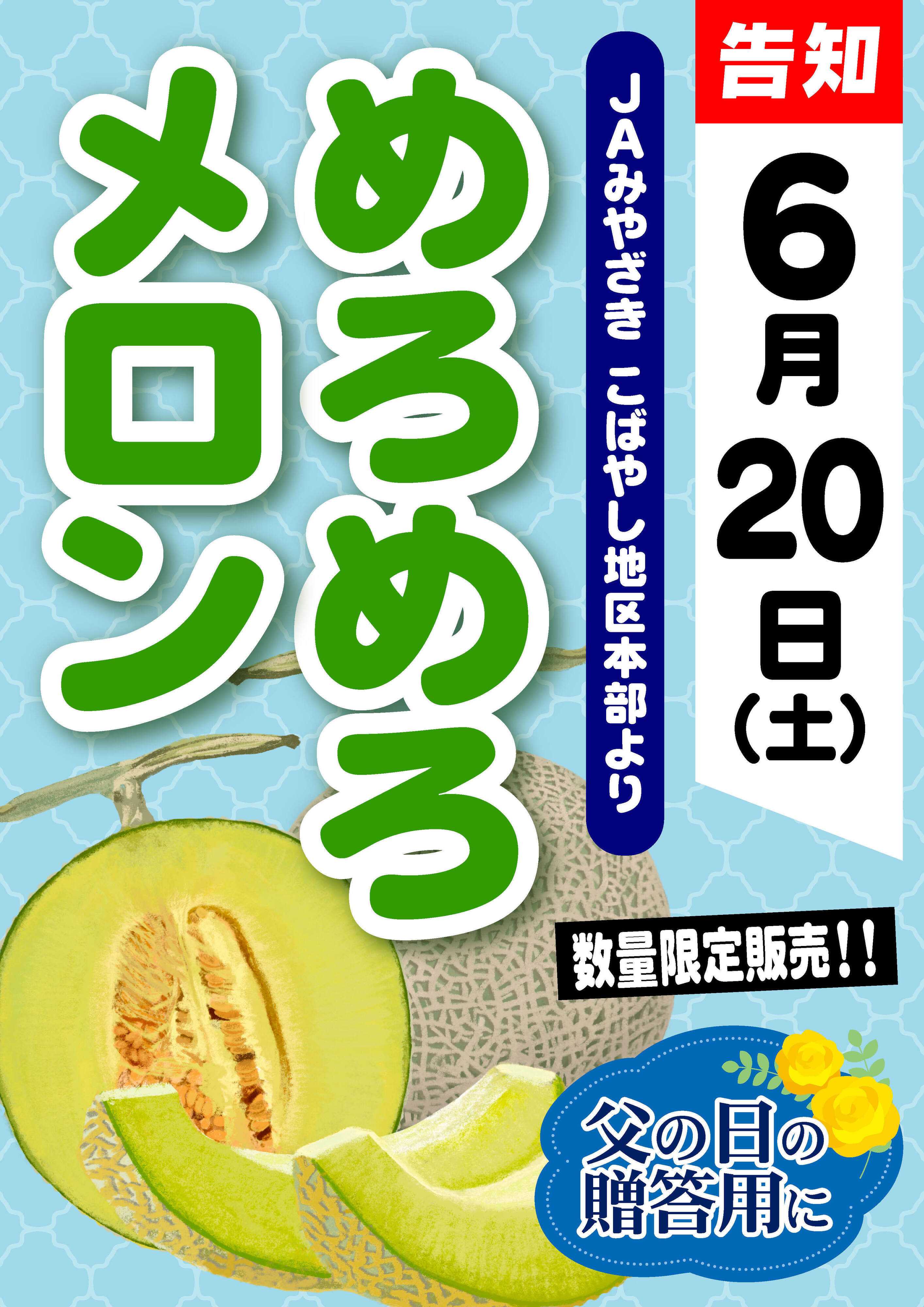 Aコープ 6/20めろめろメロン販売！