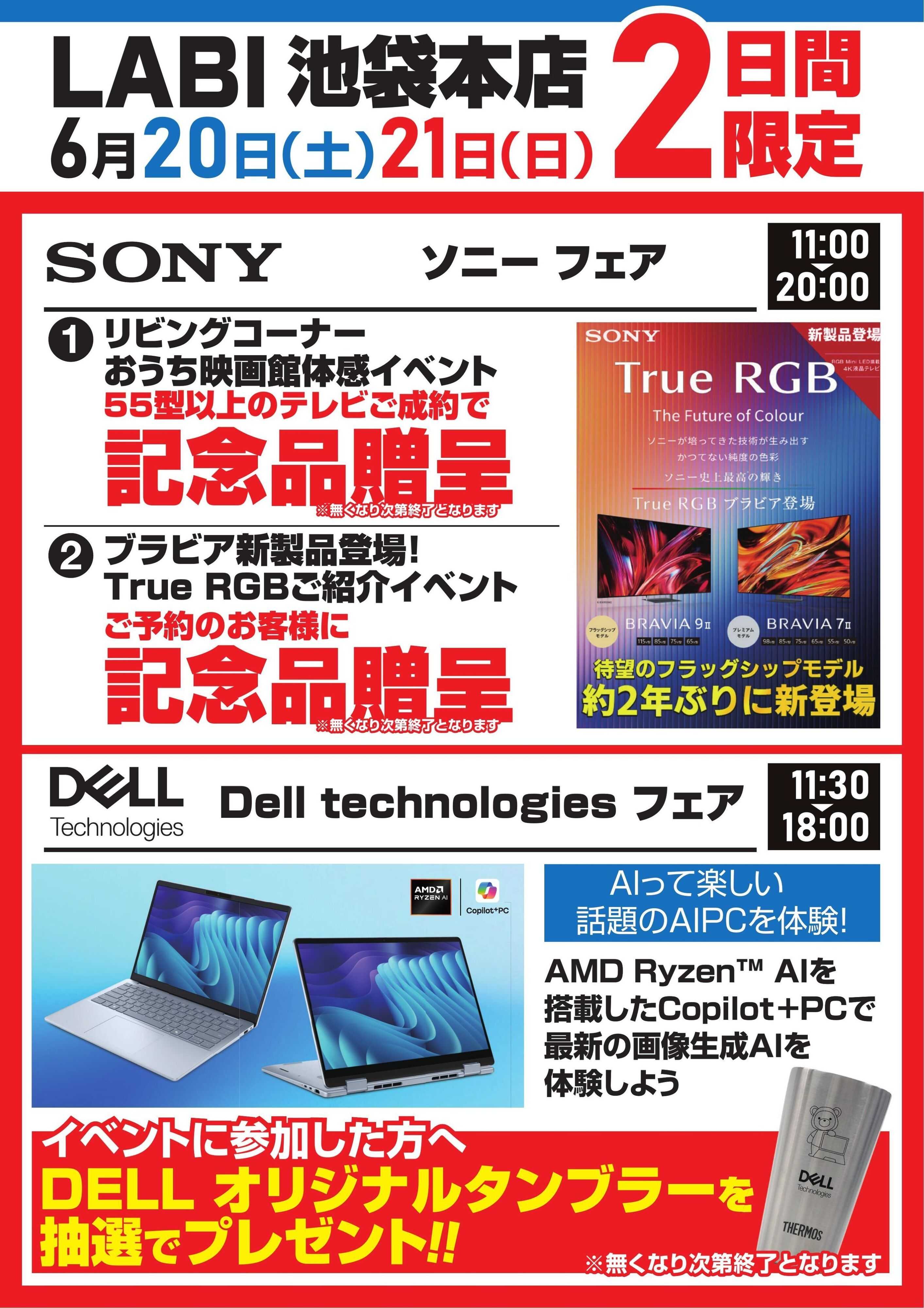 ヤマダデンキ 2日間限定フェア【ソニー】【DELL】