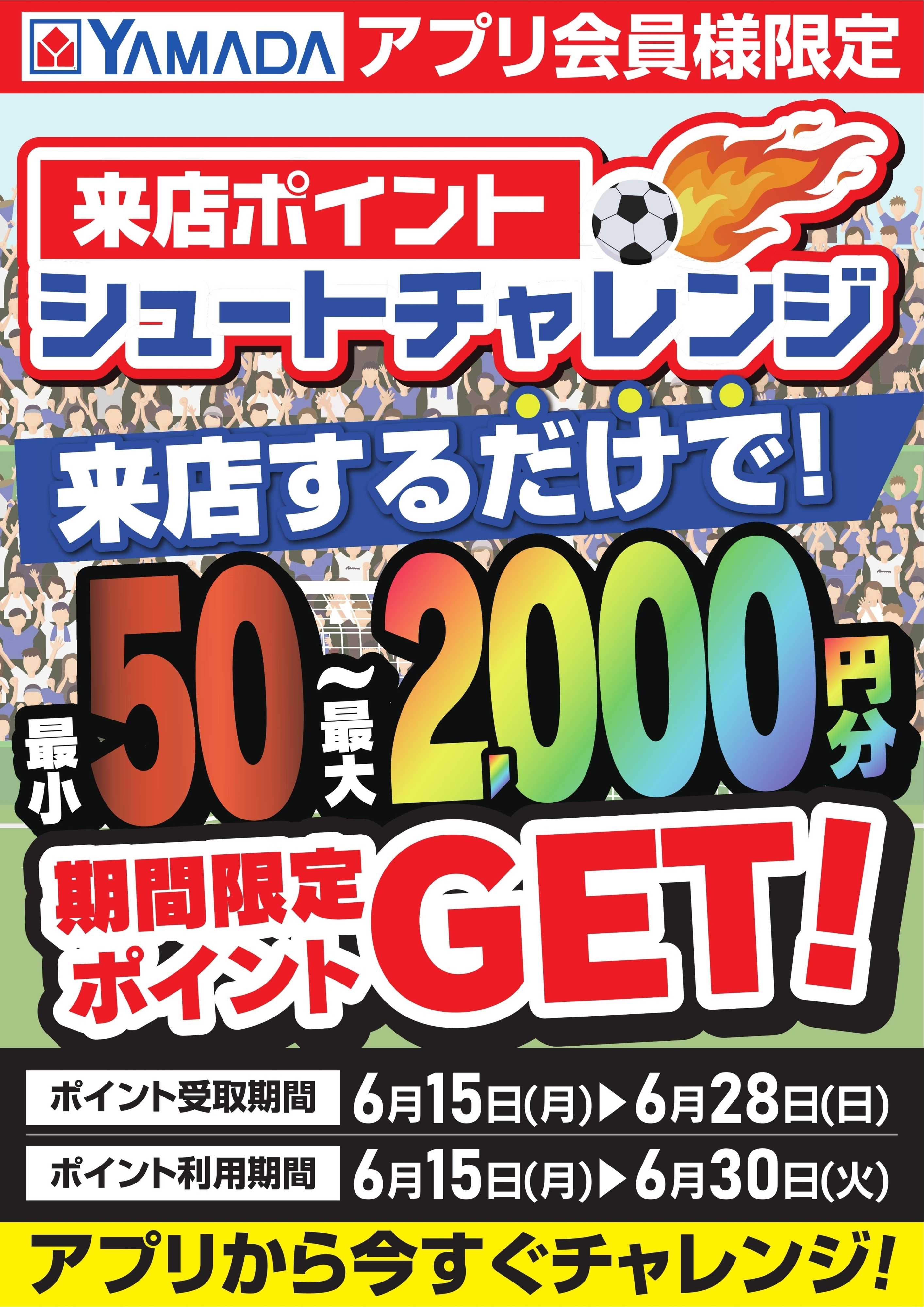 ヤマダデンキ 来店ポイント シュートチャレンジ