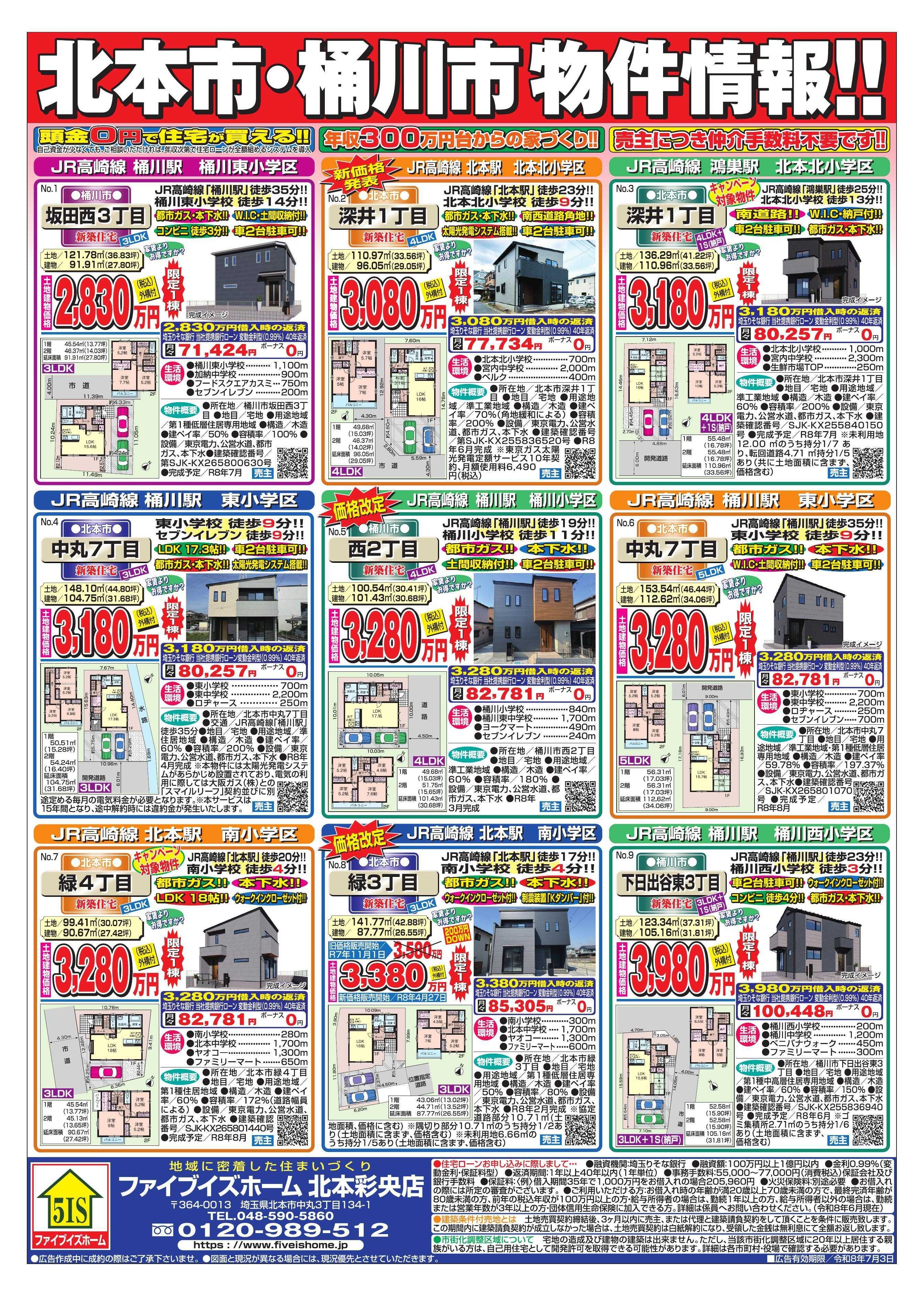ファイブイズホーム 北本彩央店チラシ