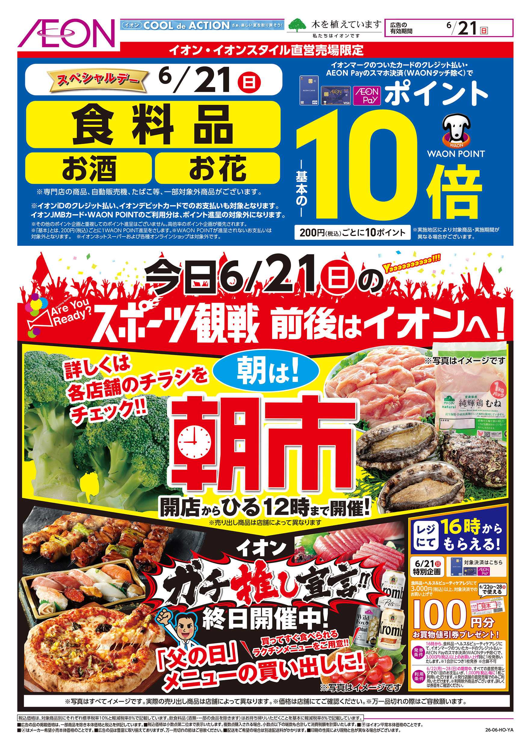 イオン 6/21号　スポーツ観戦前後はイオンへ！