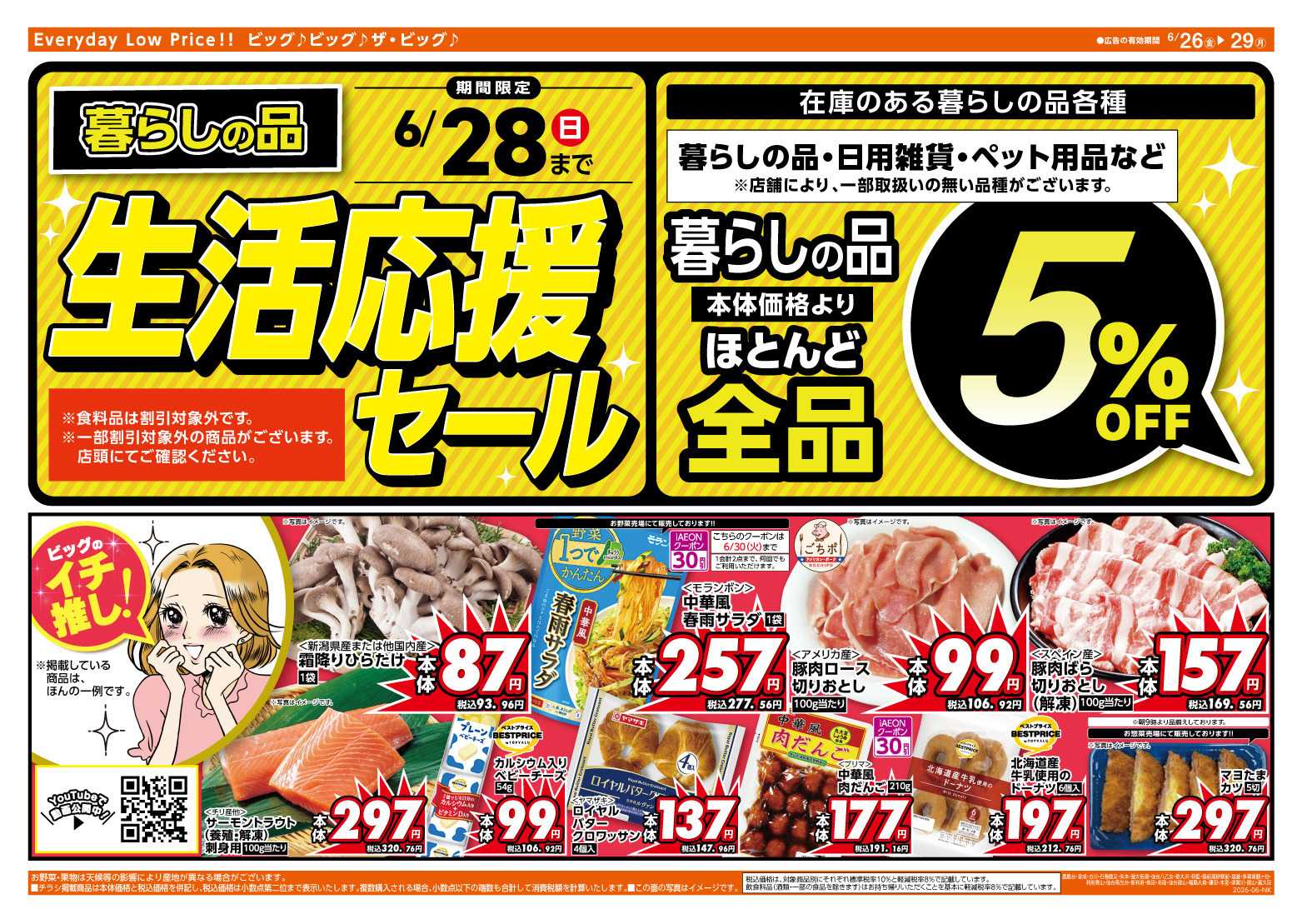 ザ・ビッグ 6/28（日）まで生活応援セール開催！
