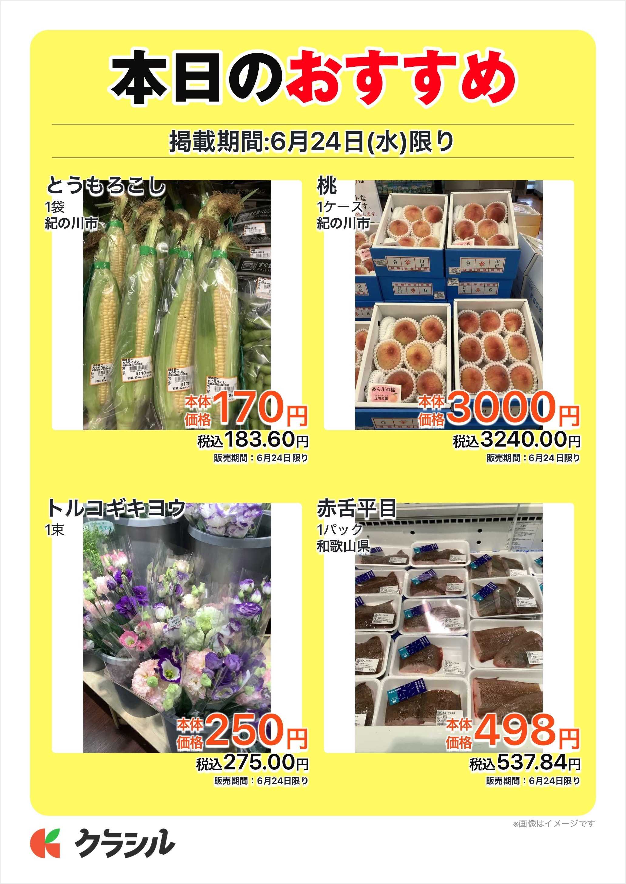 産直市場よってって 本日のおすすめ