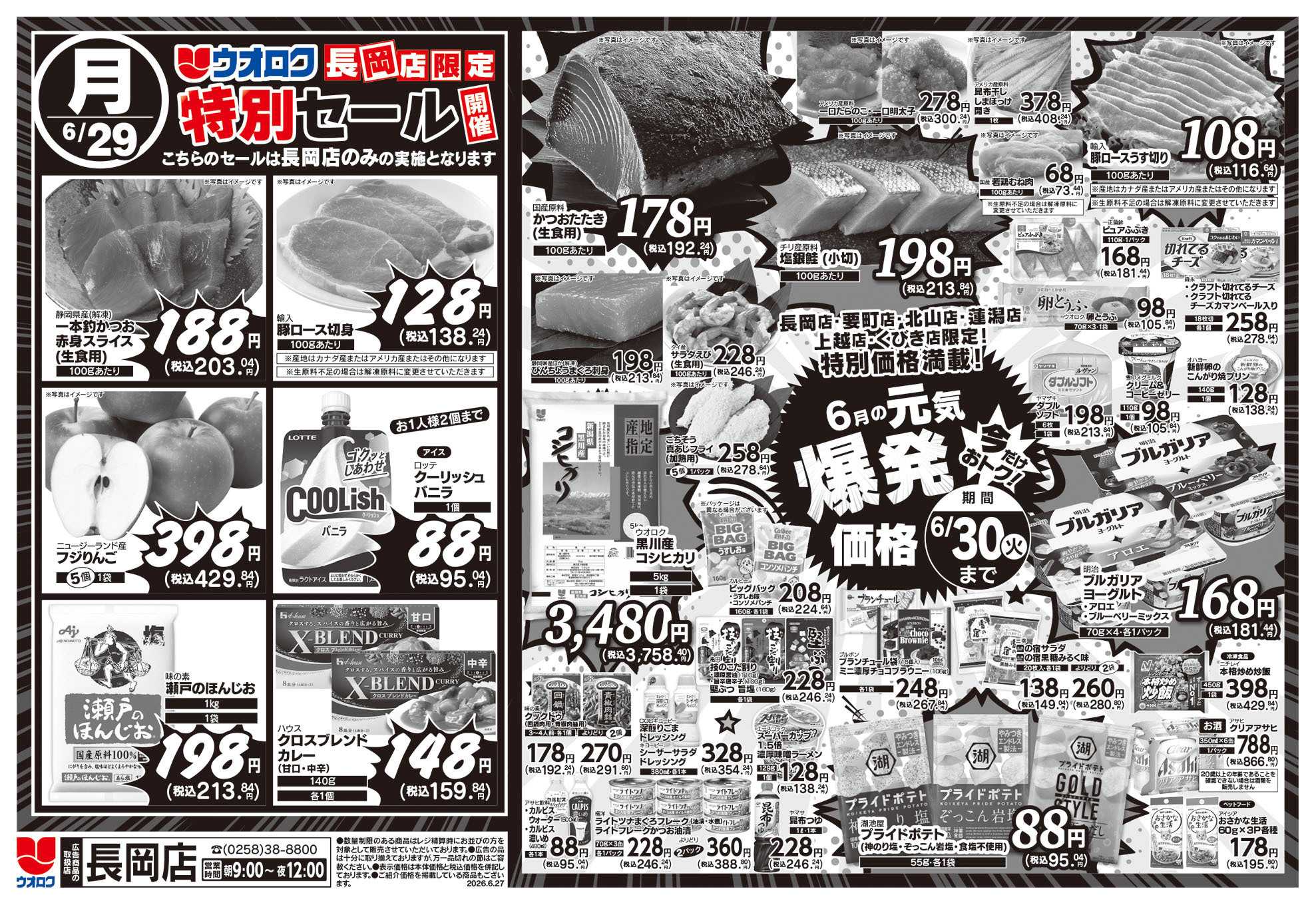 ウオロク 長岡店限定　特別セール