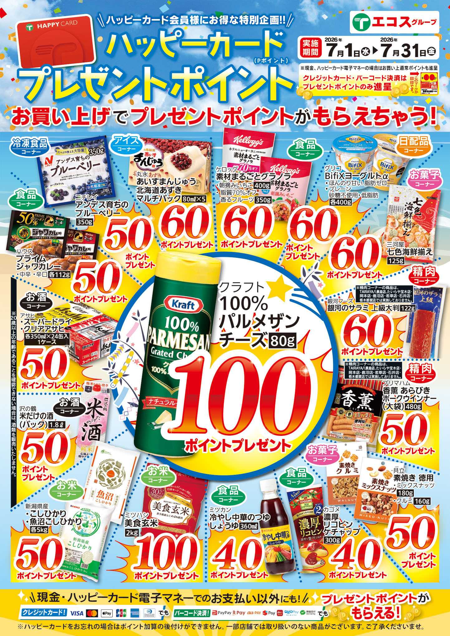 TAIRAYA 7月ハッピーカードプレゼントポイント