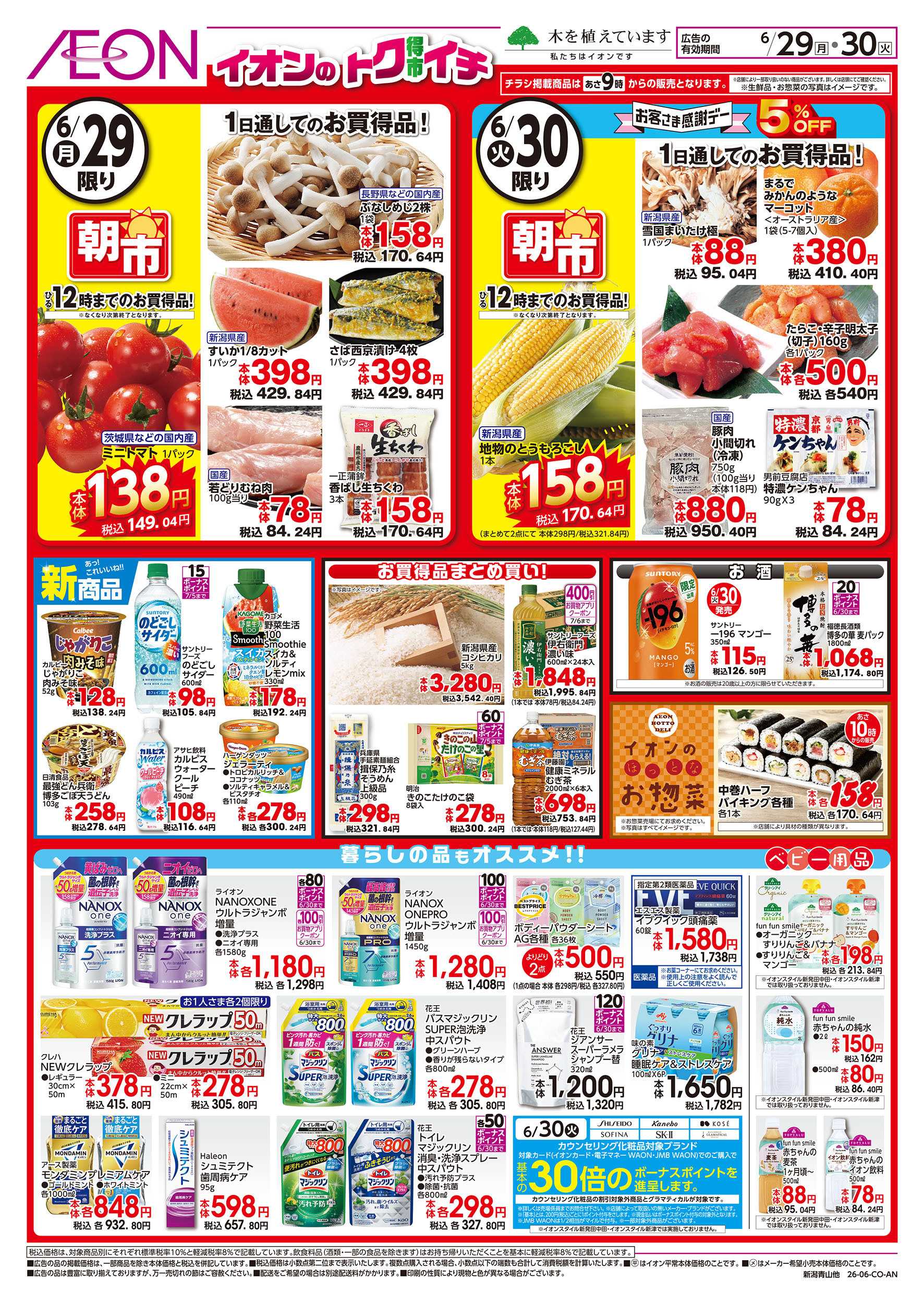 イオン 6/29号　イオンのトクイチ：裏面