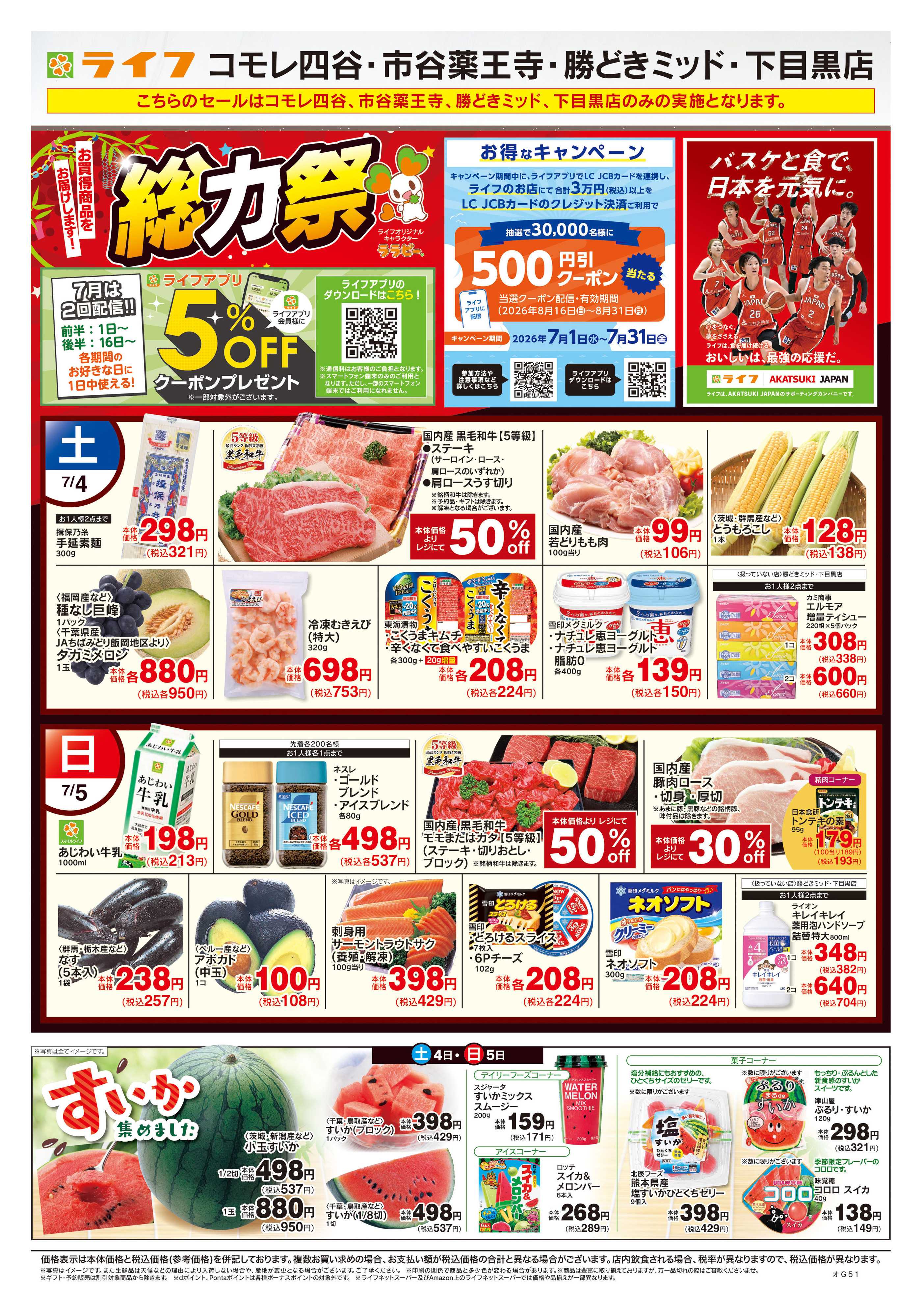 ライフ 7/4号　総力祭/すいか集めました