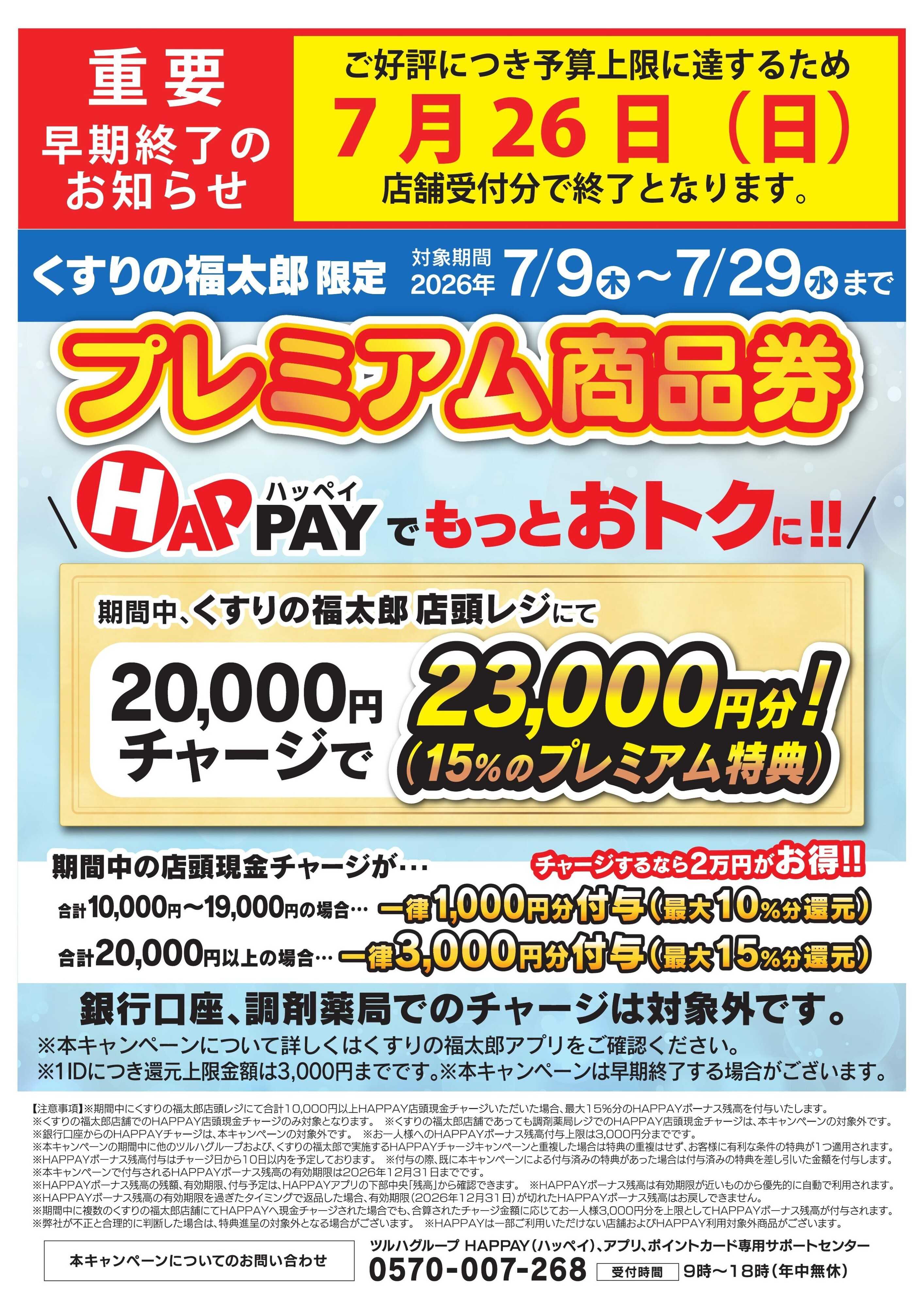 くすりの福太郎 プレミアム商品券のご案内