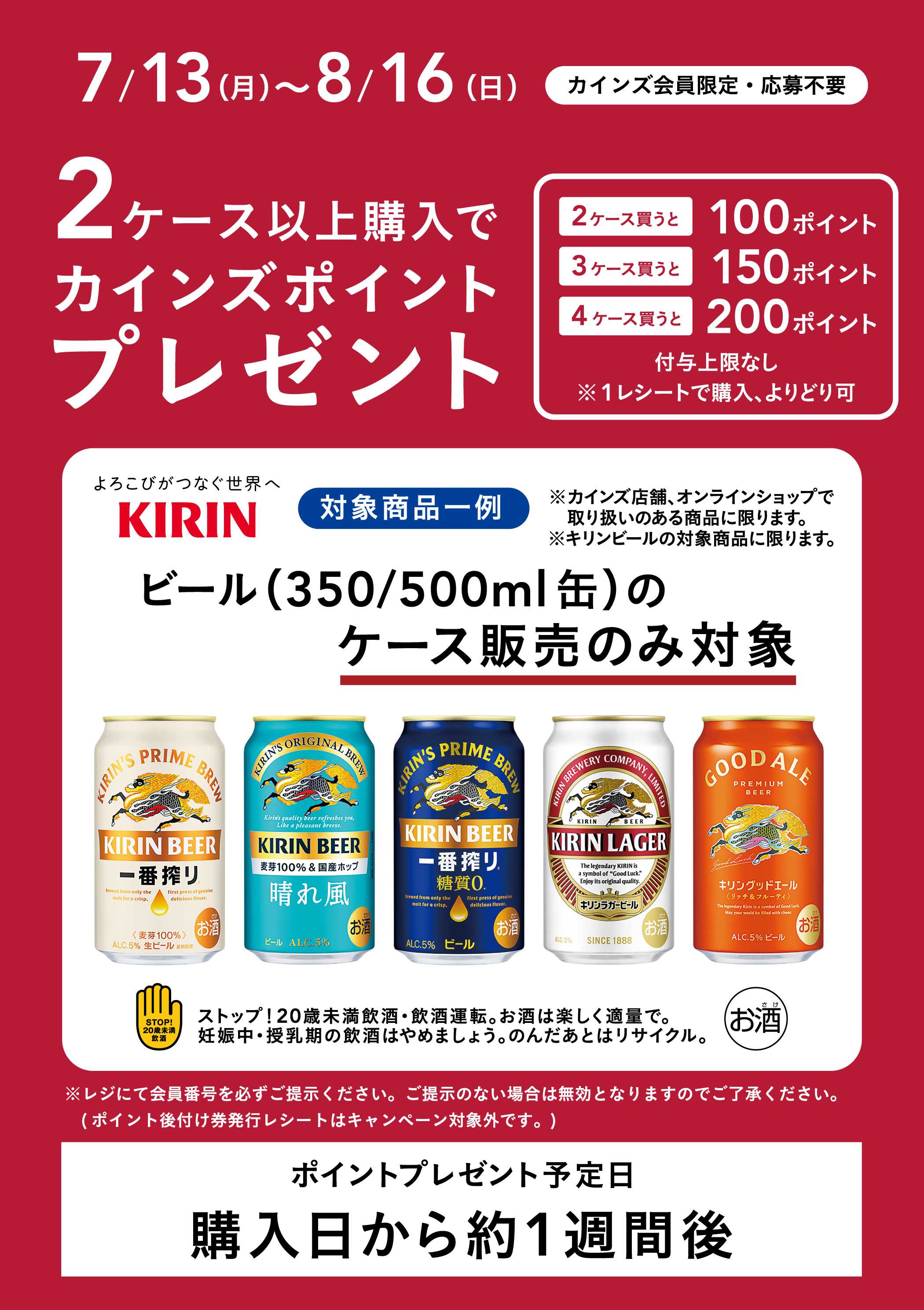 カインズ キリンビールポイントバックキャンペーン