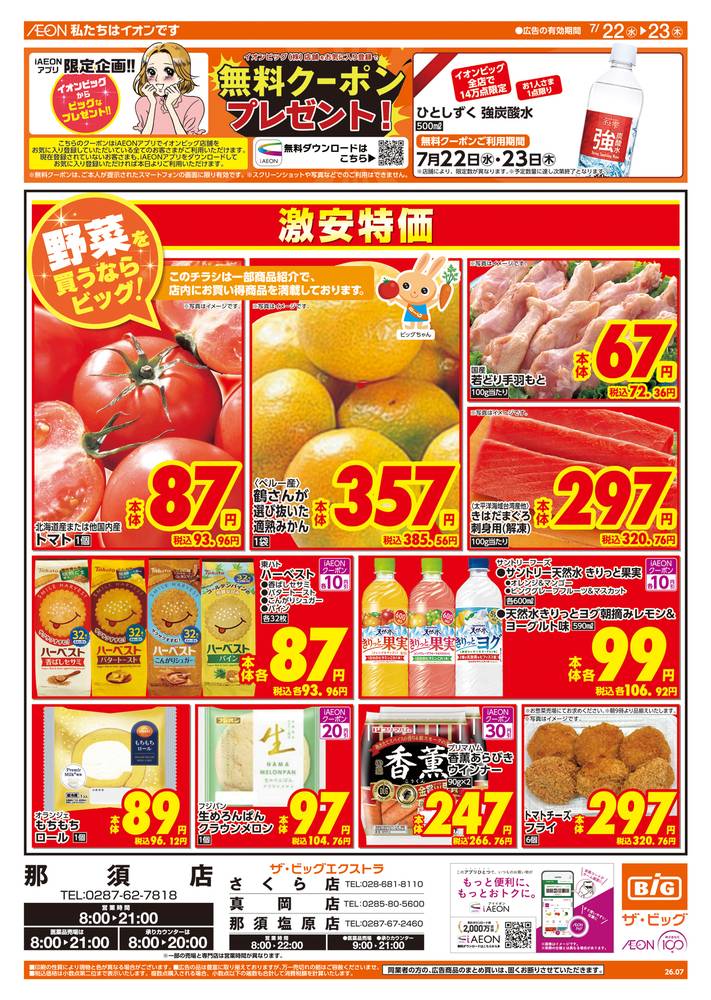 【大特価｜定価60％OFF｜送料込】★現品のみ★栃木県さくら市_在庫1点 ザ・ビッグエクストラ さくら店の最新チラシ・セール情報 | クラシルチラシ