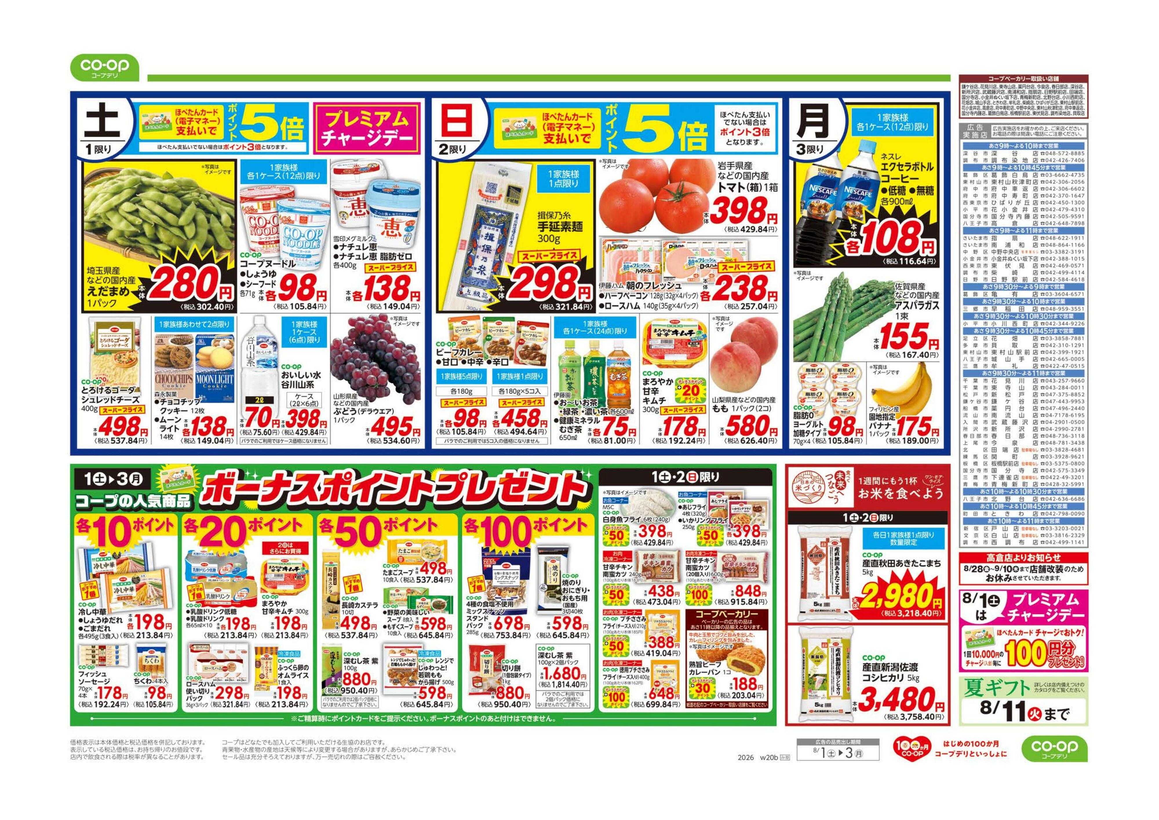 コープみらい ボーナスポイントプレゼント／お得市