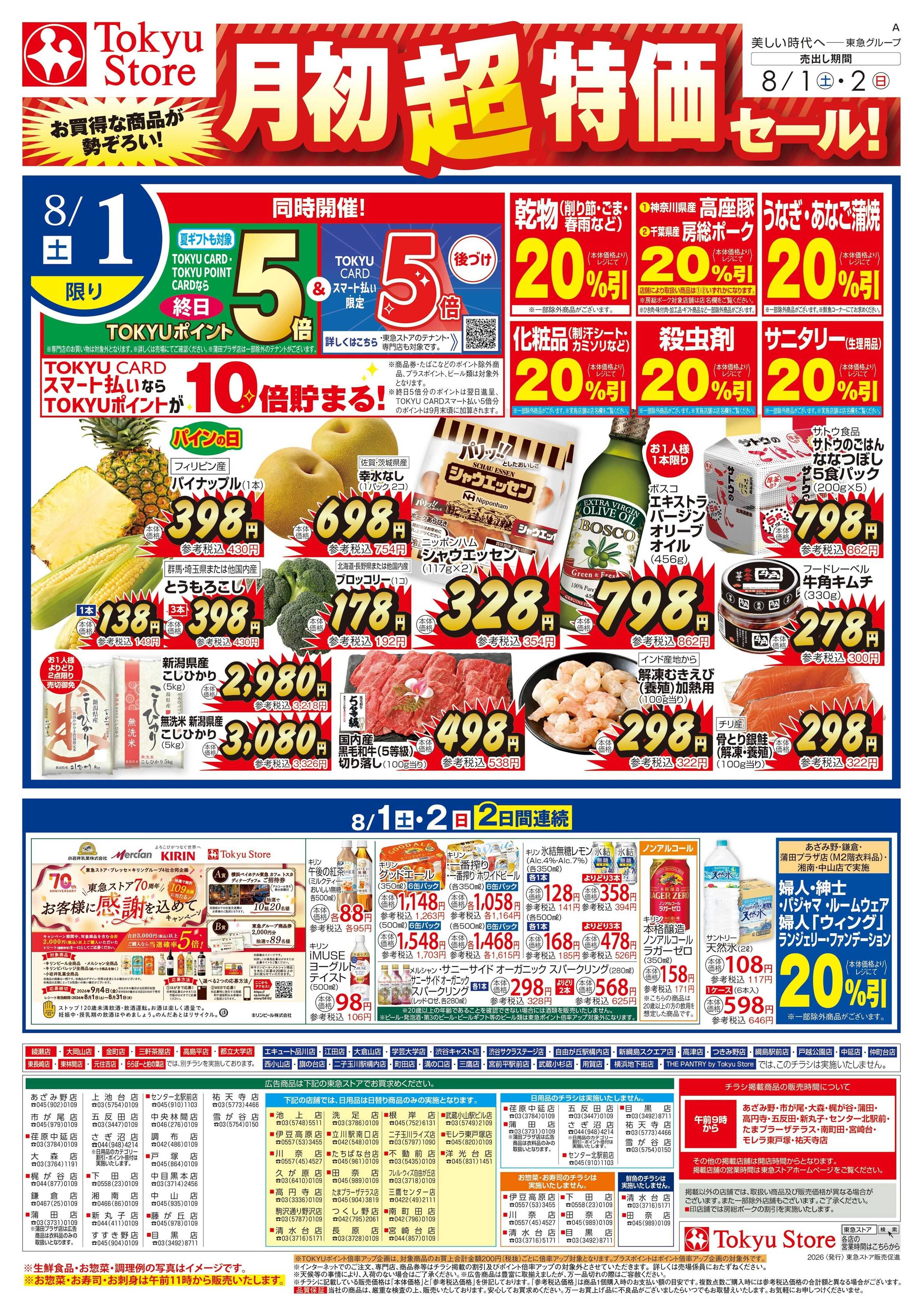 東急ストア 8月1日東急ストアチラシ配信用