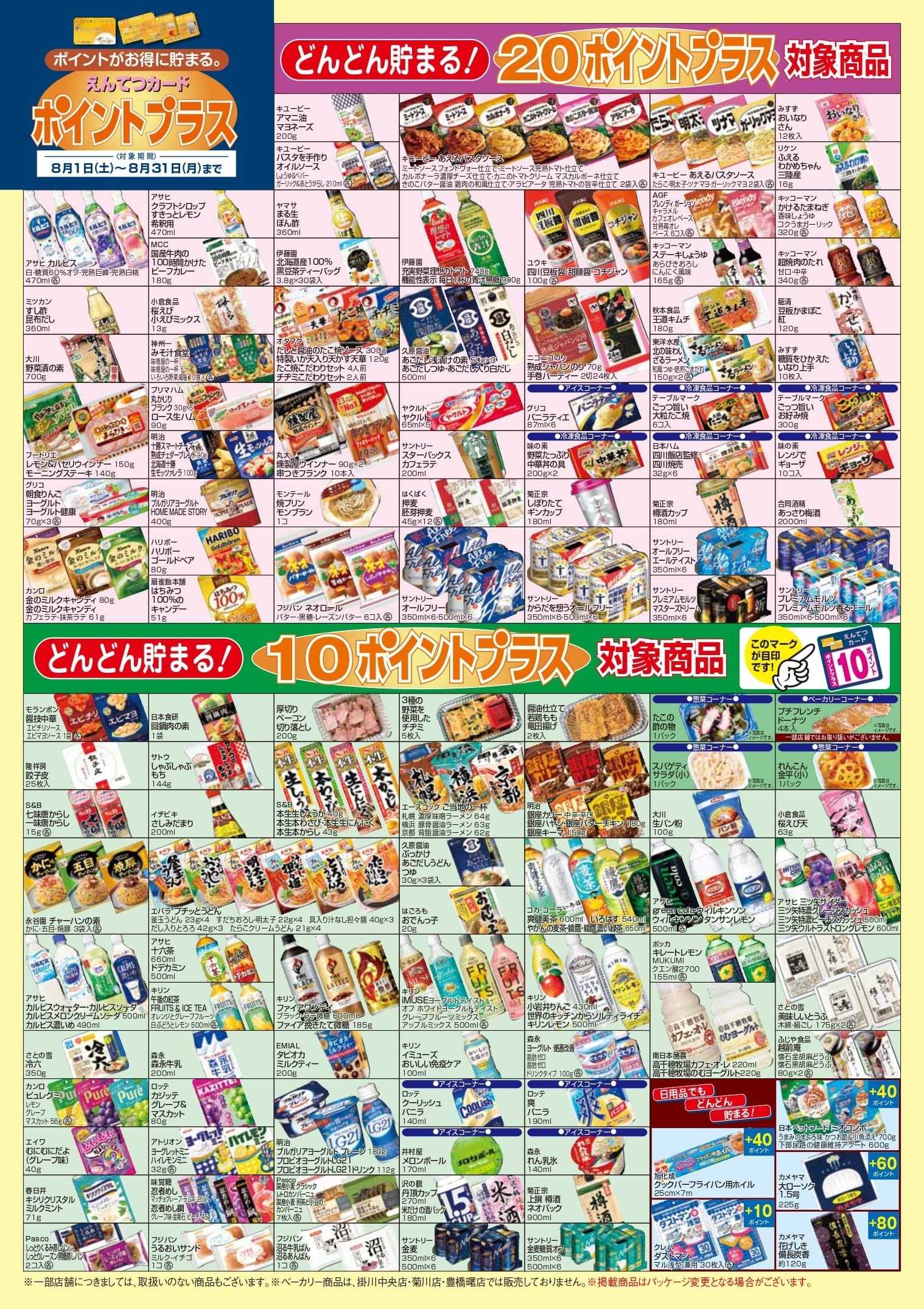 遠鉄ストア 8月　ポイントプラス