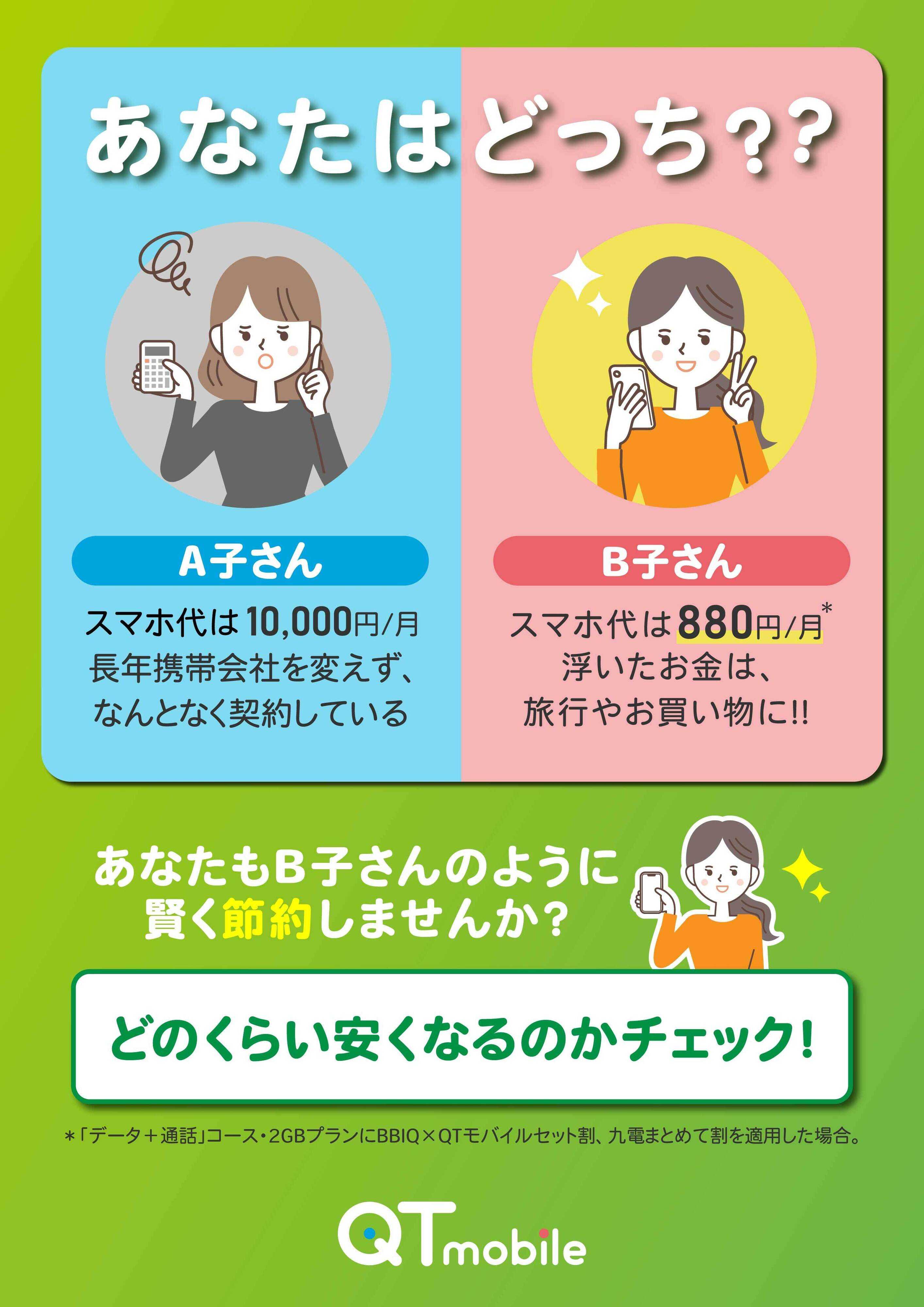 QTモバイル スマホ代抑えるならQTモバイル！