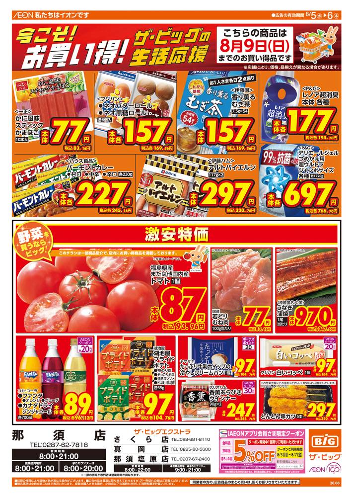 【大特価｜定価60％OFF｜送料込】★現品のみ★栃木県さくら市_在庫1点 ザ・ビッグエクストラ さくら店の最新チラシ・セール情報 | クラシルチラシ