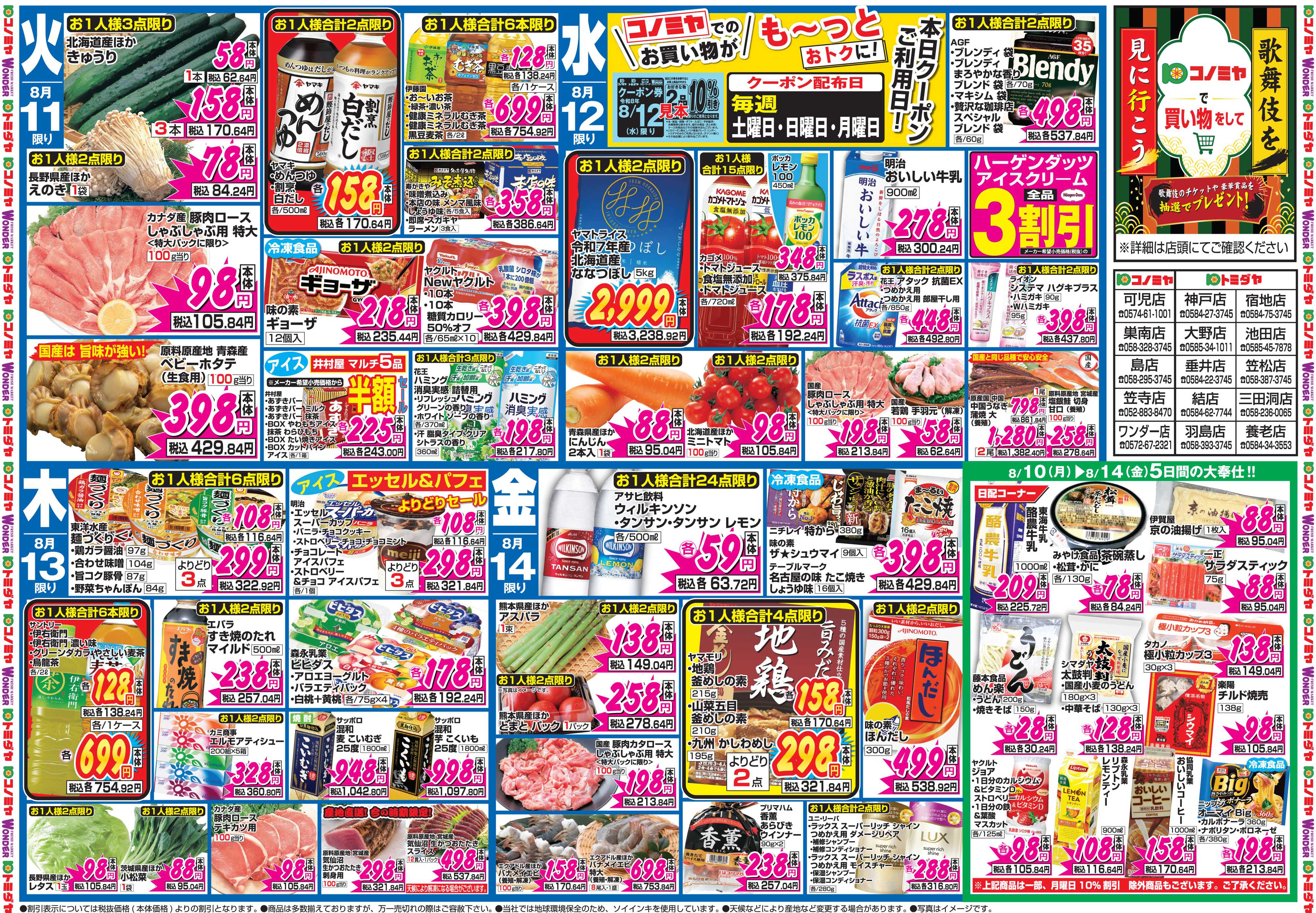 コノミヤ 8月10日号チラシ