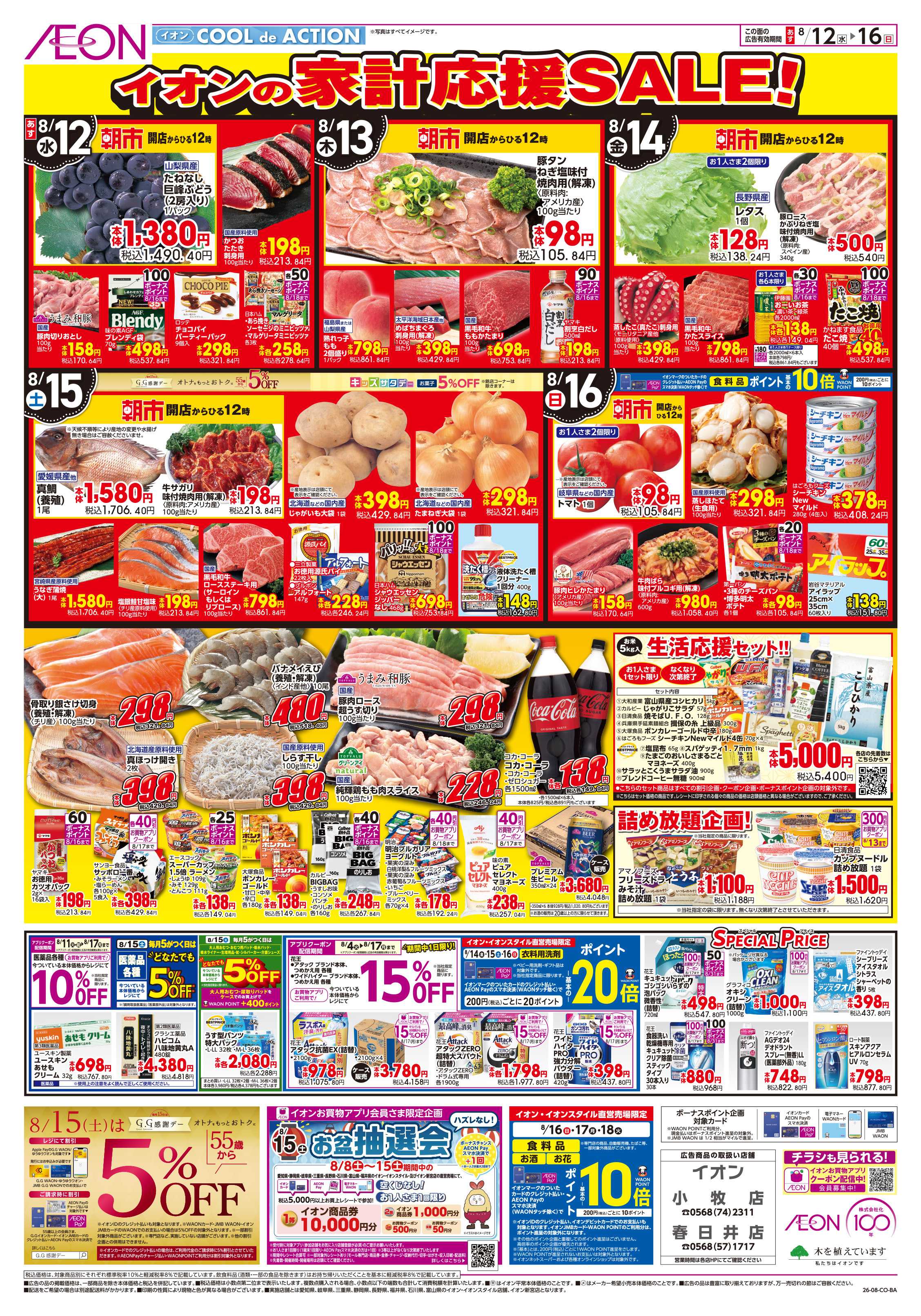 イオン 8/12～8/16
