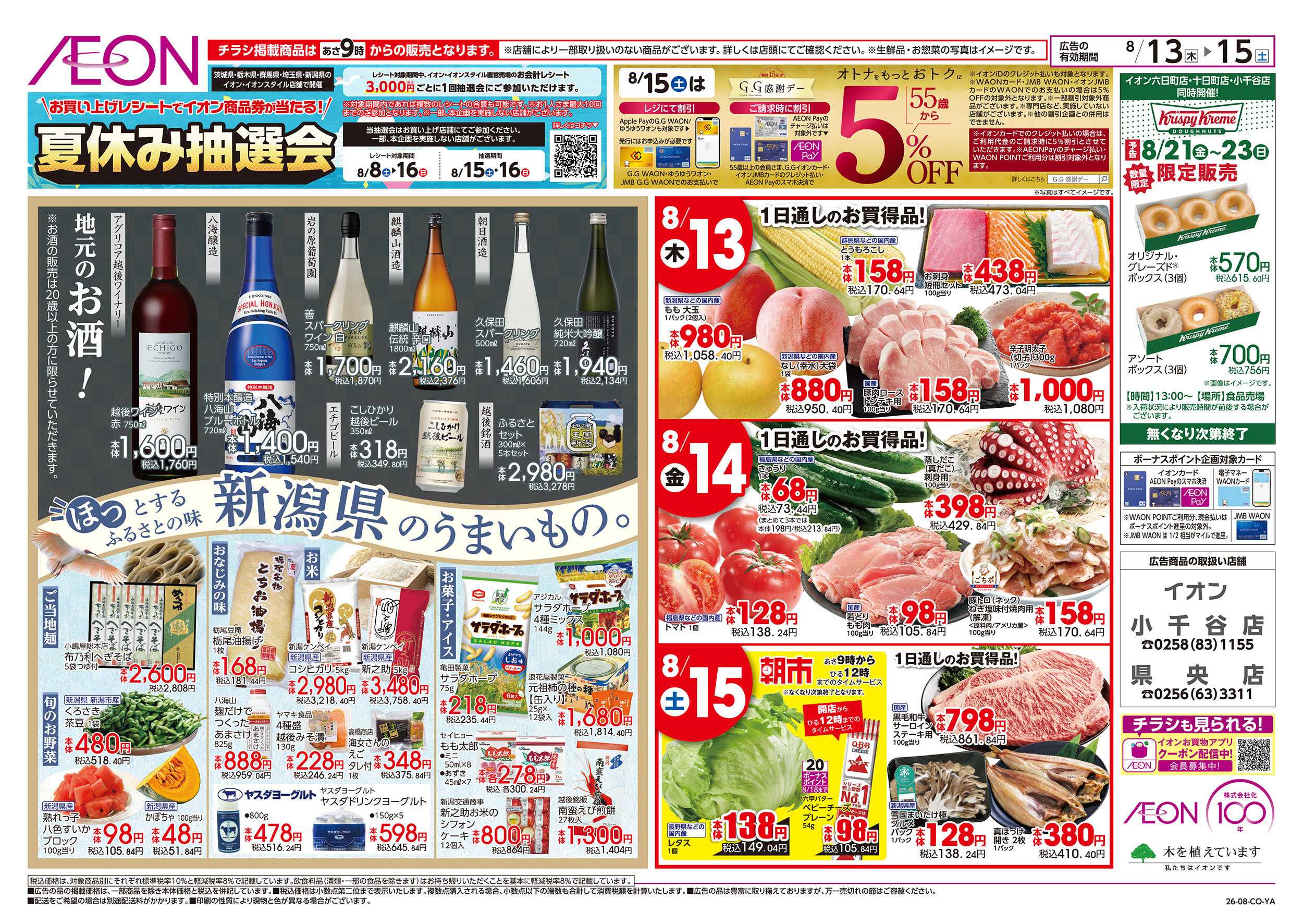 イオン 8/13号　イオンのごちそう大市：裏面