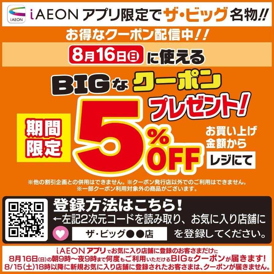 ザ・ビッグ BIGなクーポン配信中