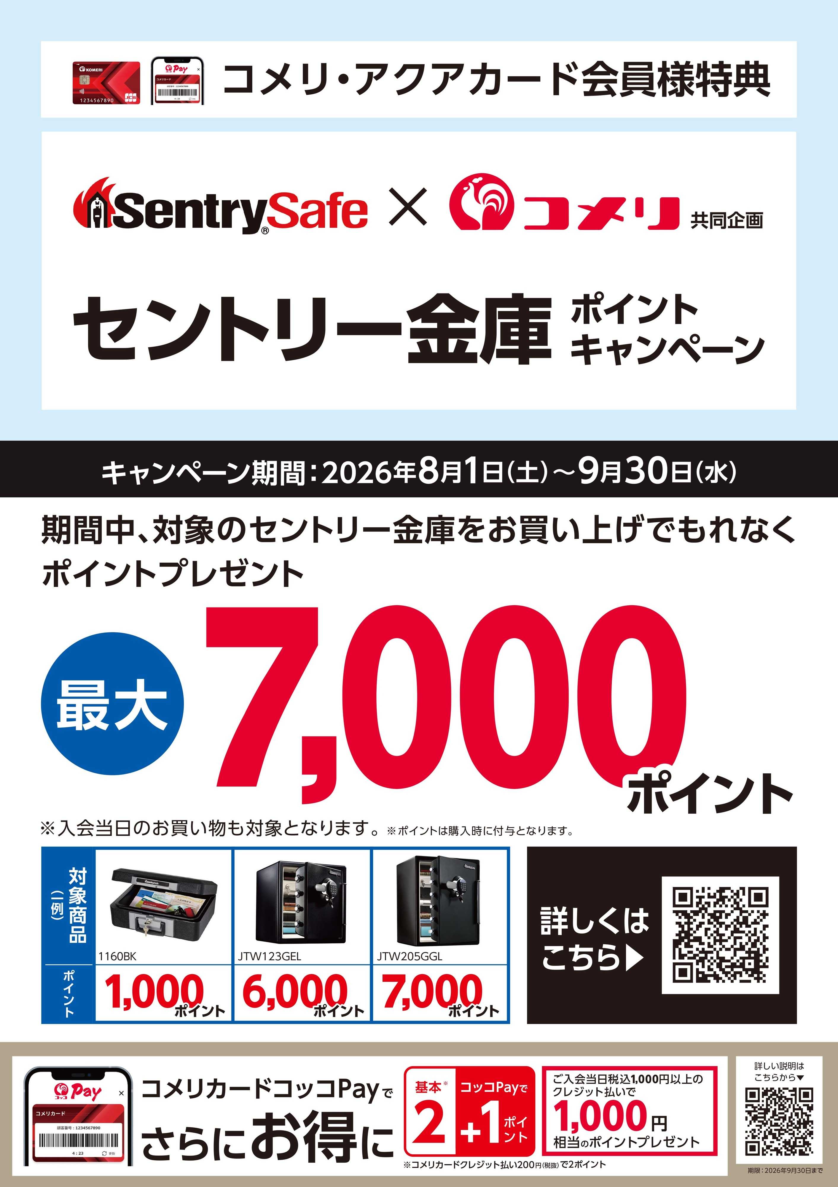 コメリハード＆グリーン セントリー金庫 ポイントキャンペーン
