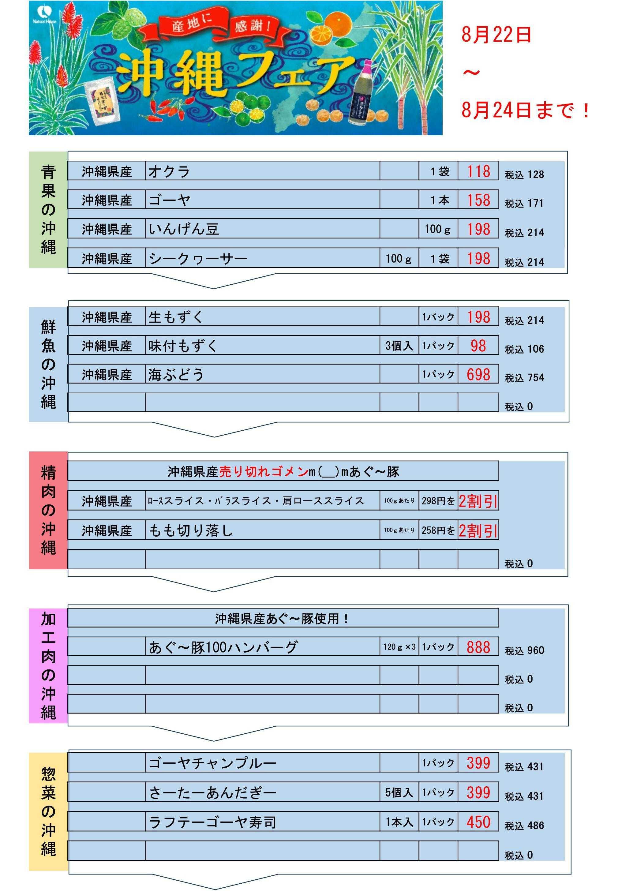 生鮮食品館サノヤ 沖縄フェア開催！！
