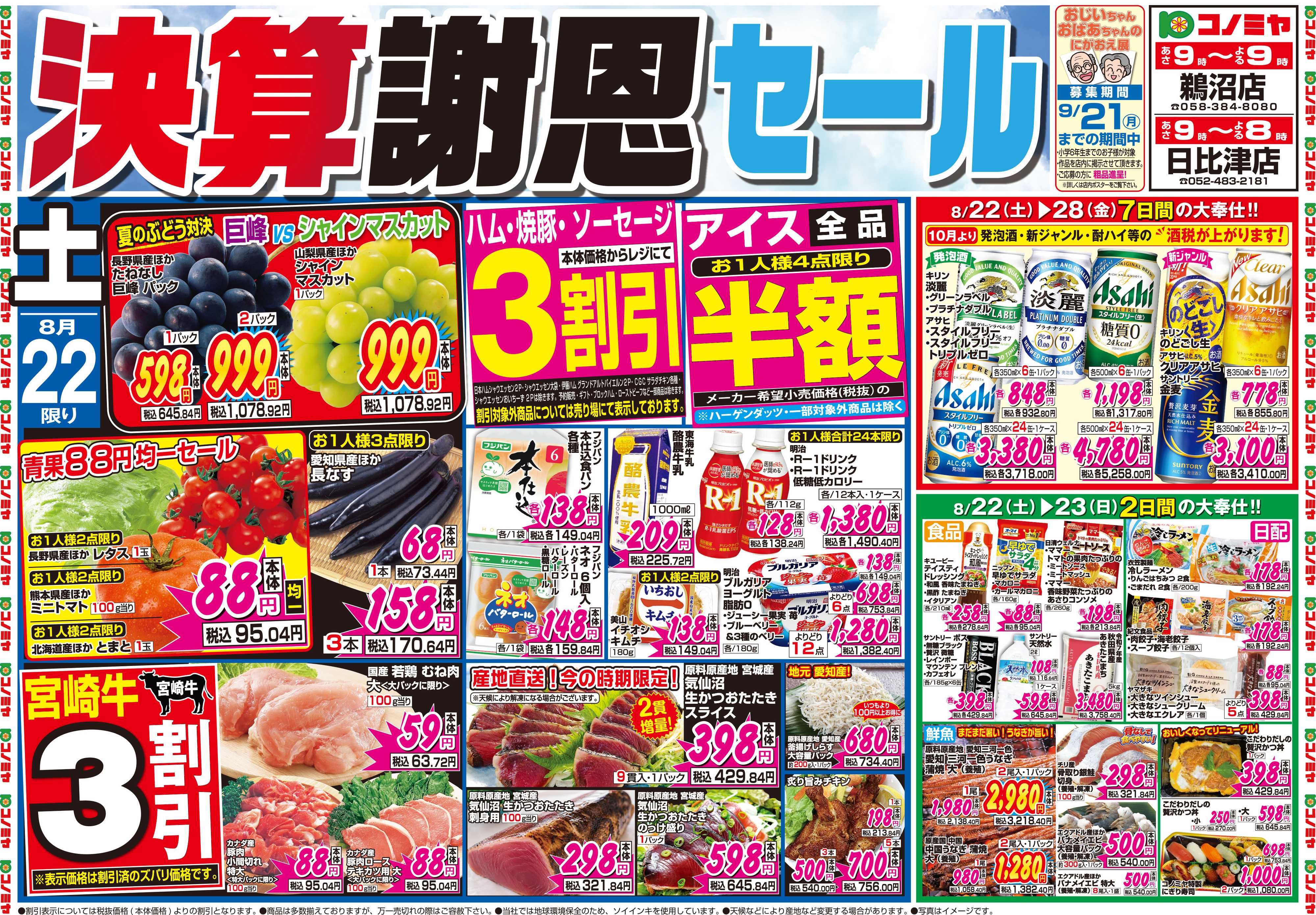 コノミヤ 8月22日号チラシ