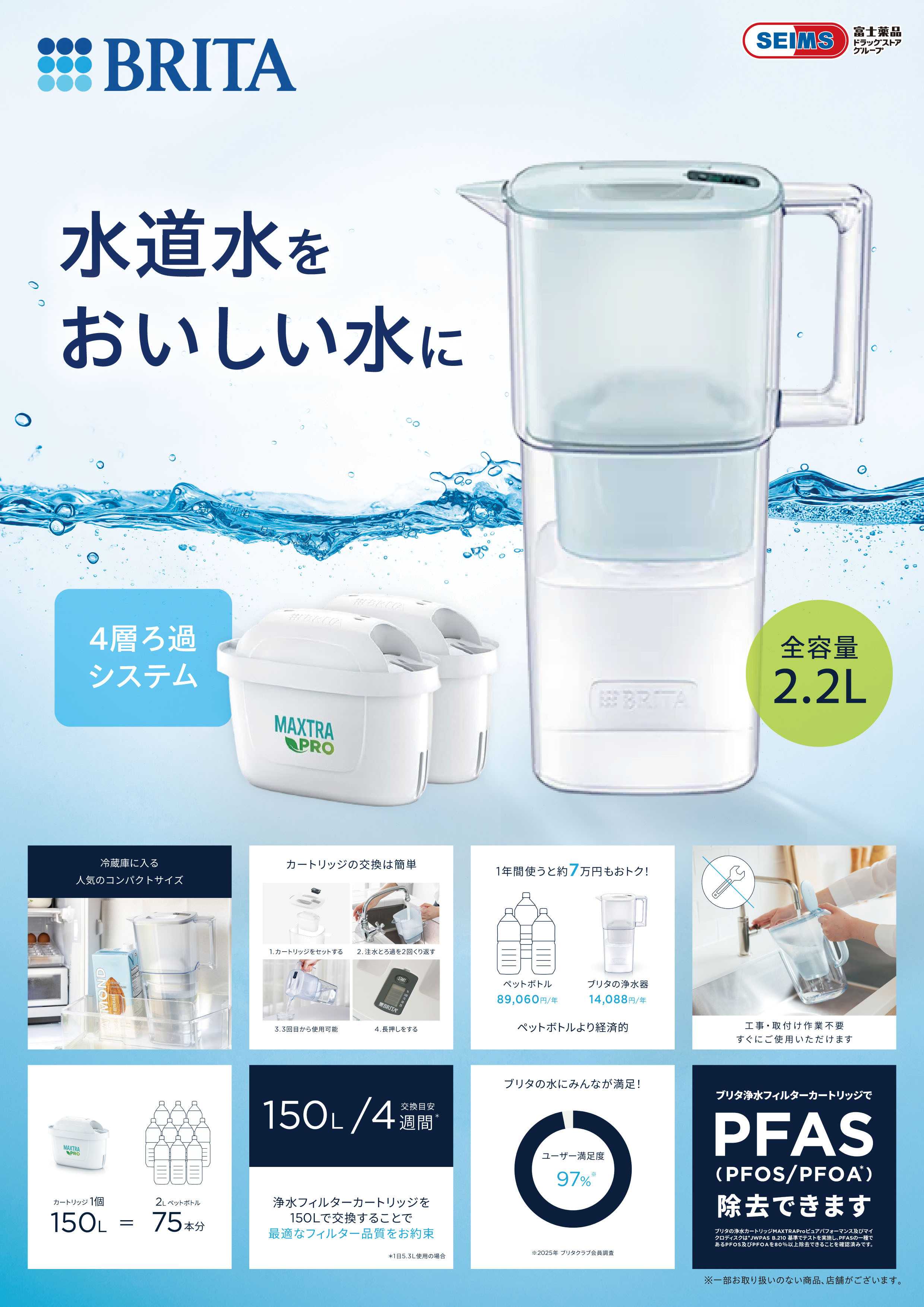 ドラッグセイムス ★BRITAJapanポット型浄水器