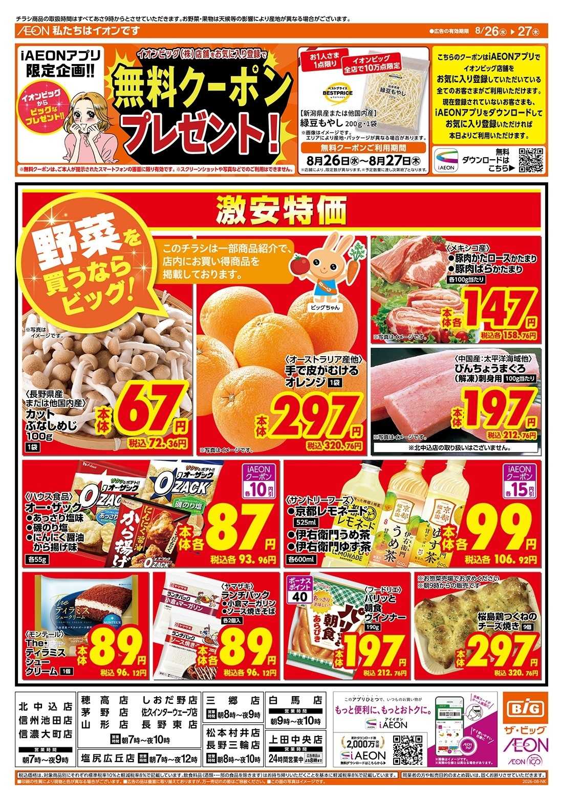 ザ・ビッグ 激安特価は水曜からのおすすめ品！