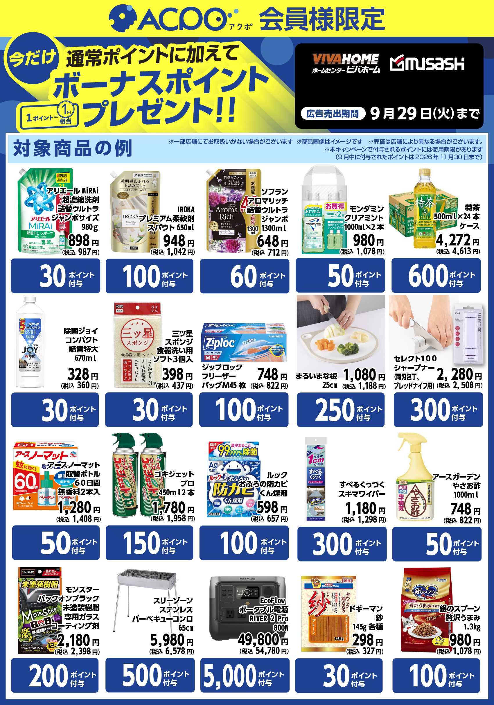 ビバホーム 今月のACPOボーナスポイント商品のご紹介！