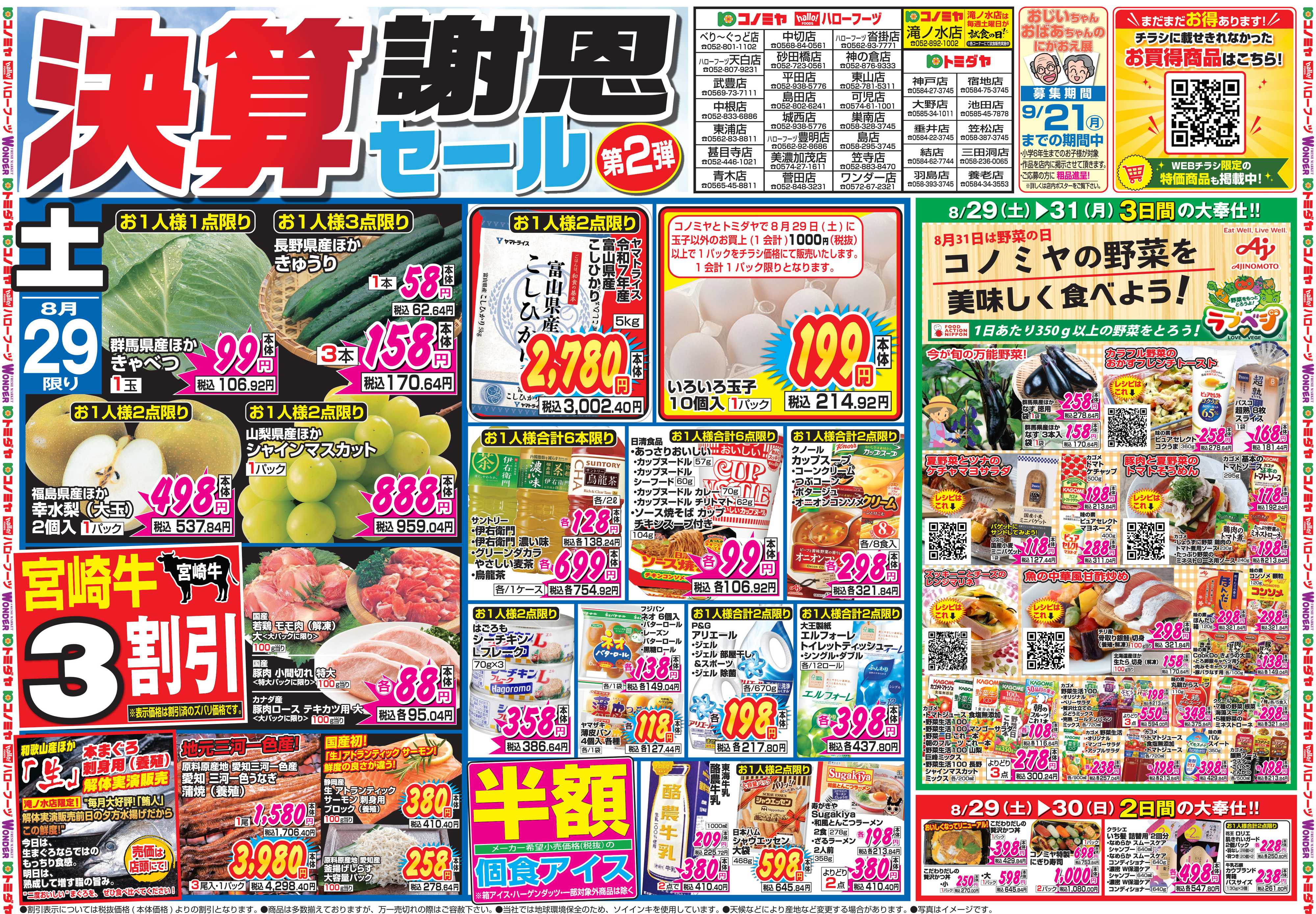 コノミヤ 8月29日号チラシ