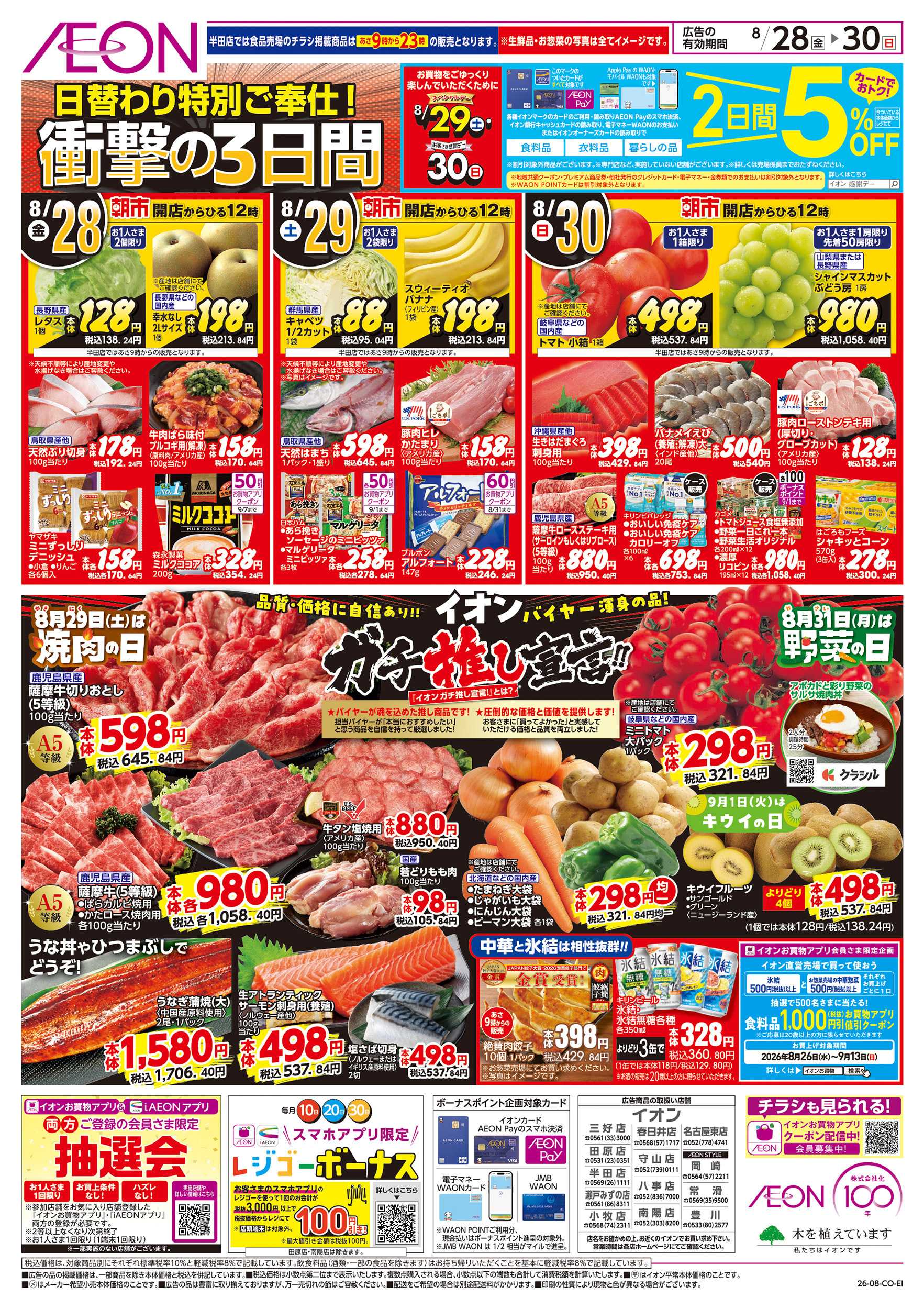 イオン 8/28～8/30