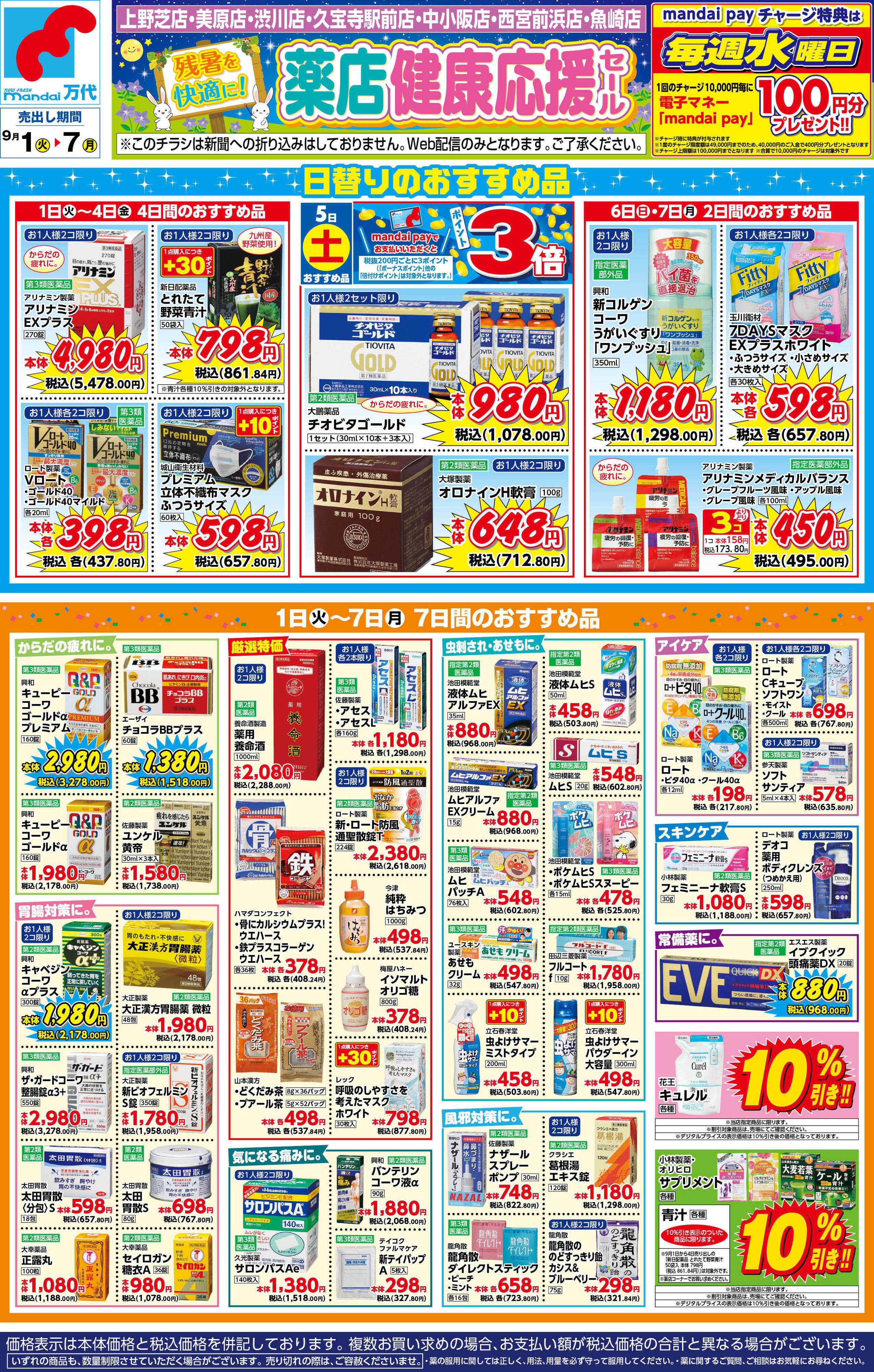 mandai 薬店健康応援セール