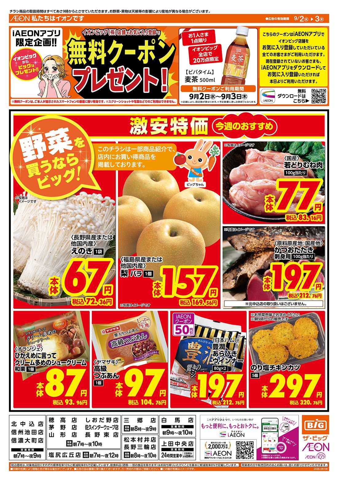 ザ・ビッグ 激安特価は水曜からのおすすめ品！