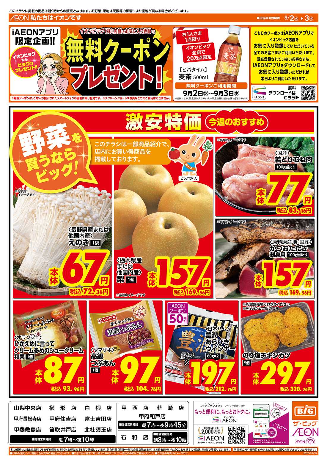 ザ・ビッグ 激安特価は水曜からのおすすめ品！