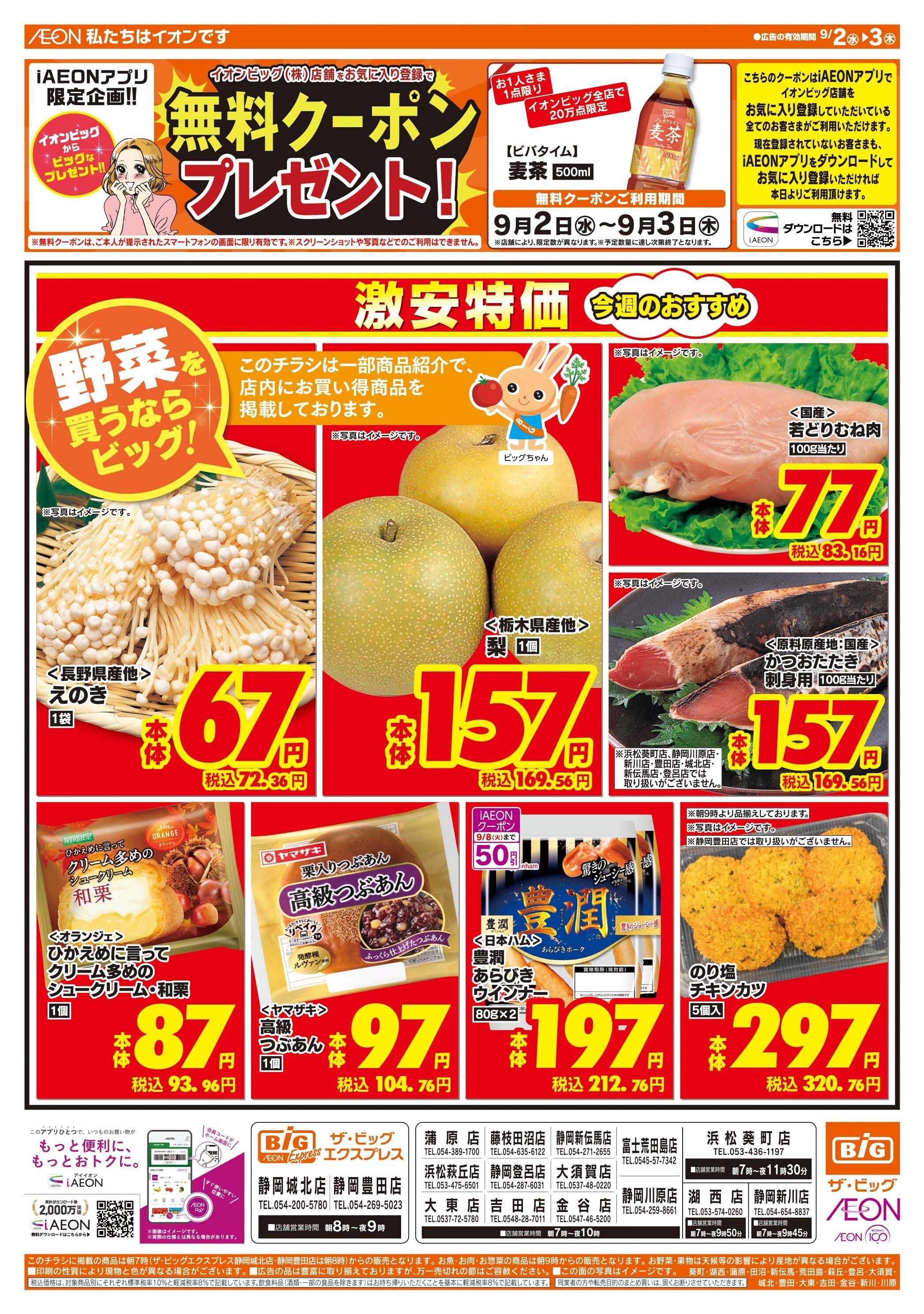 ザ・ビッグ 激安特価は水曜からのおすすめ品！
