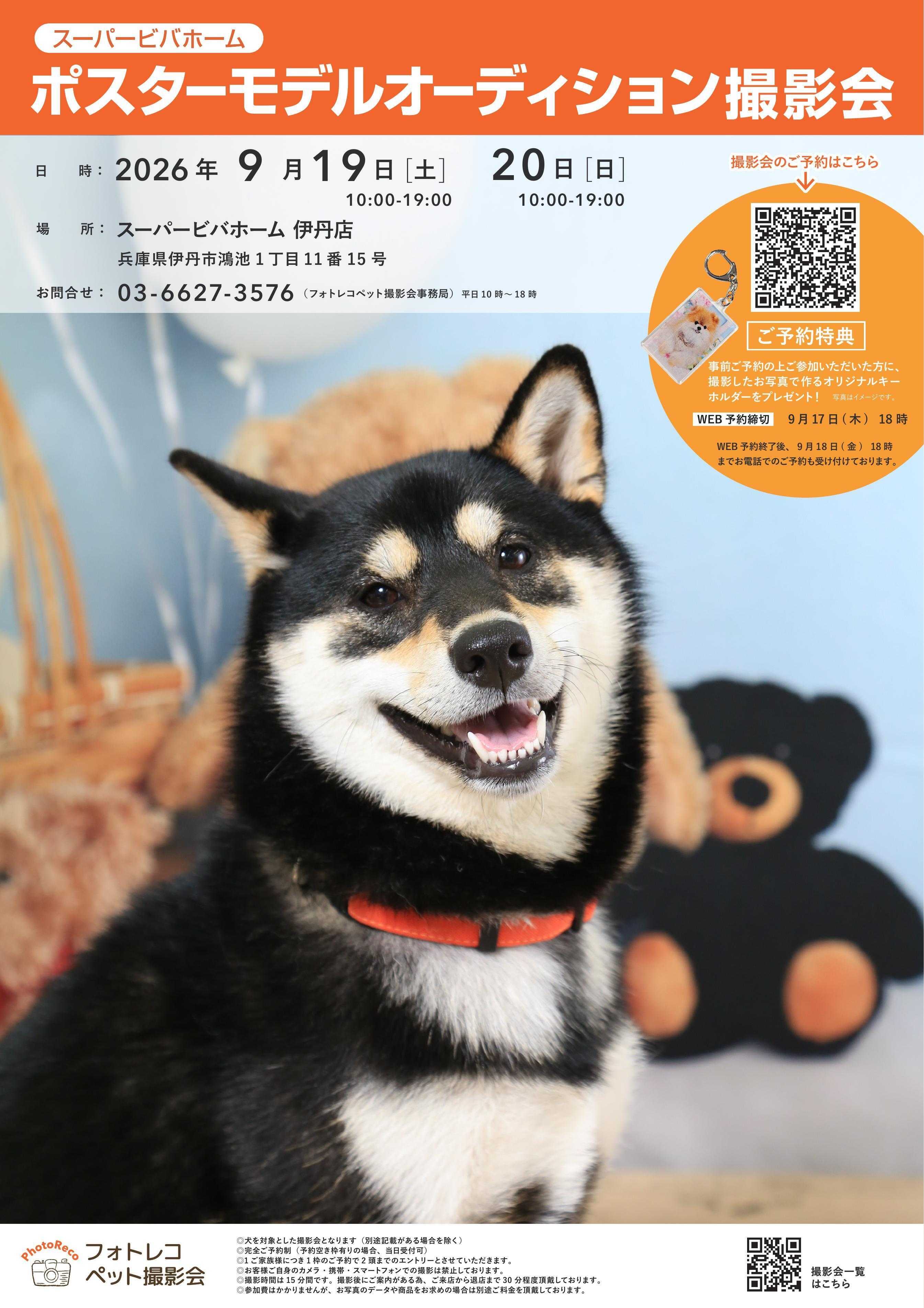 スーパービバホーム ビバホーム伊丹店からペット撮影会のご案内！