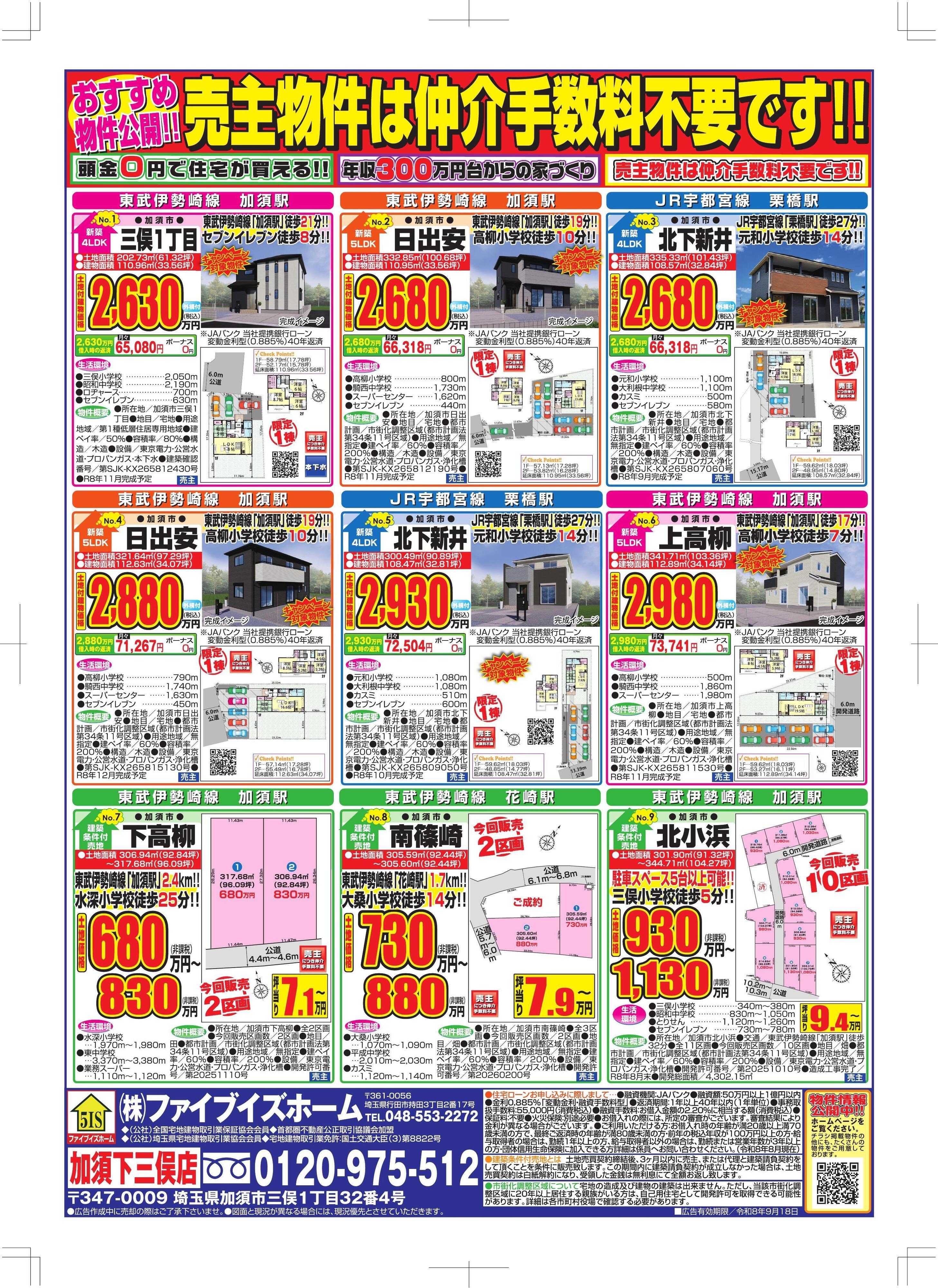 ファイブイズホーム 加須店チラシ