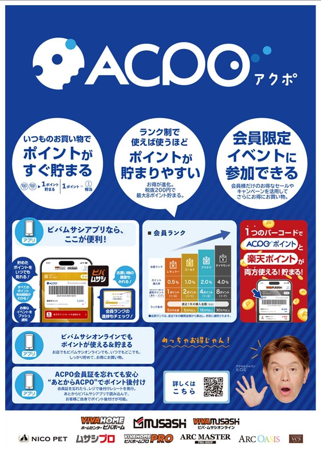 ホームセンタームサシ ポイントサービスACPO（アクポ）のご紹介！