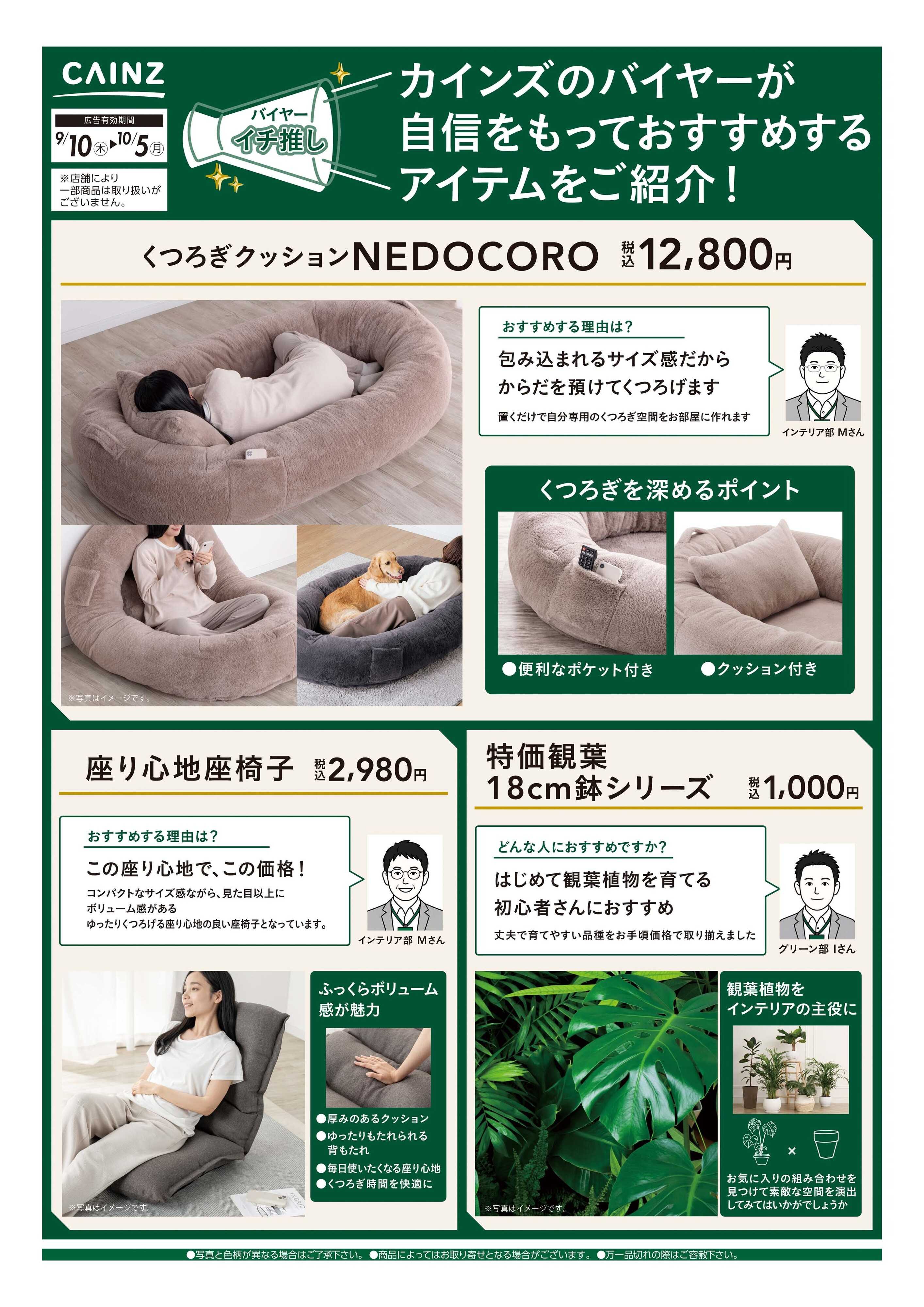 カインズ バイヤーイチ推し⑥ 9/10号