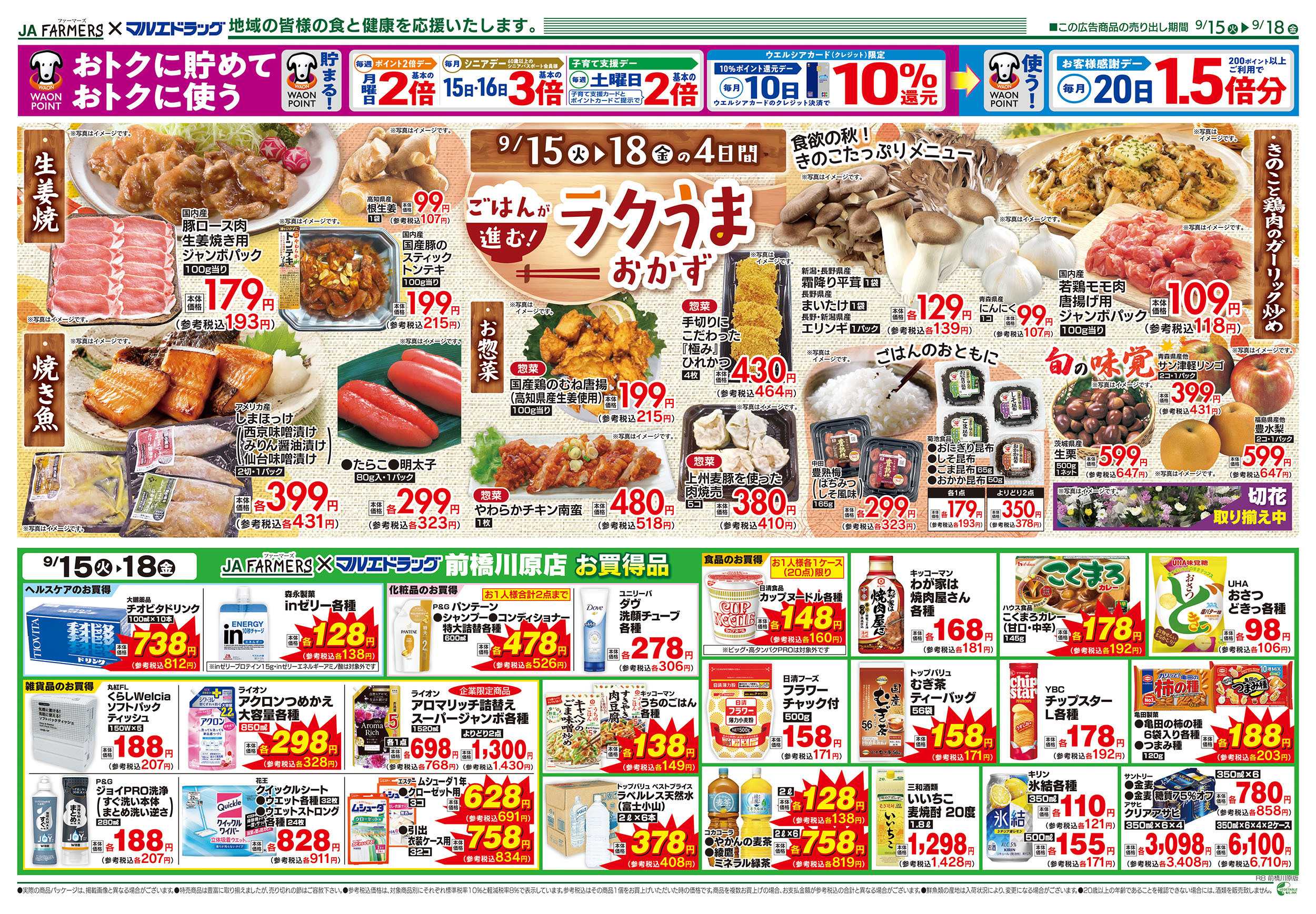 マルエドラッグ JA-ファーマーズ×マルエドラッグ前橋川原9.15号　