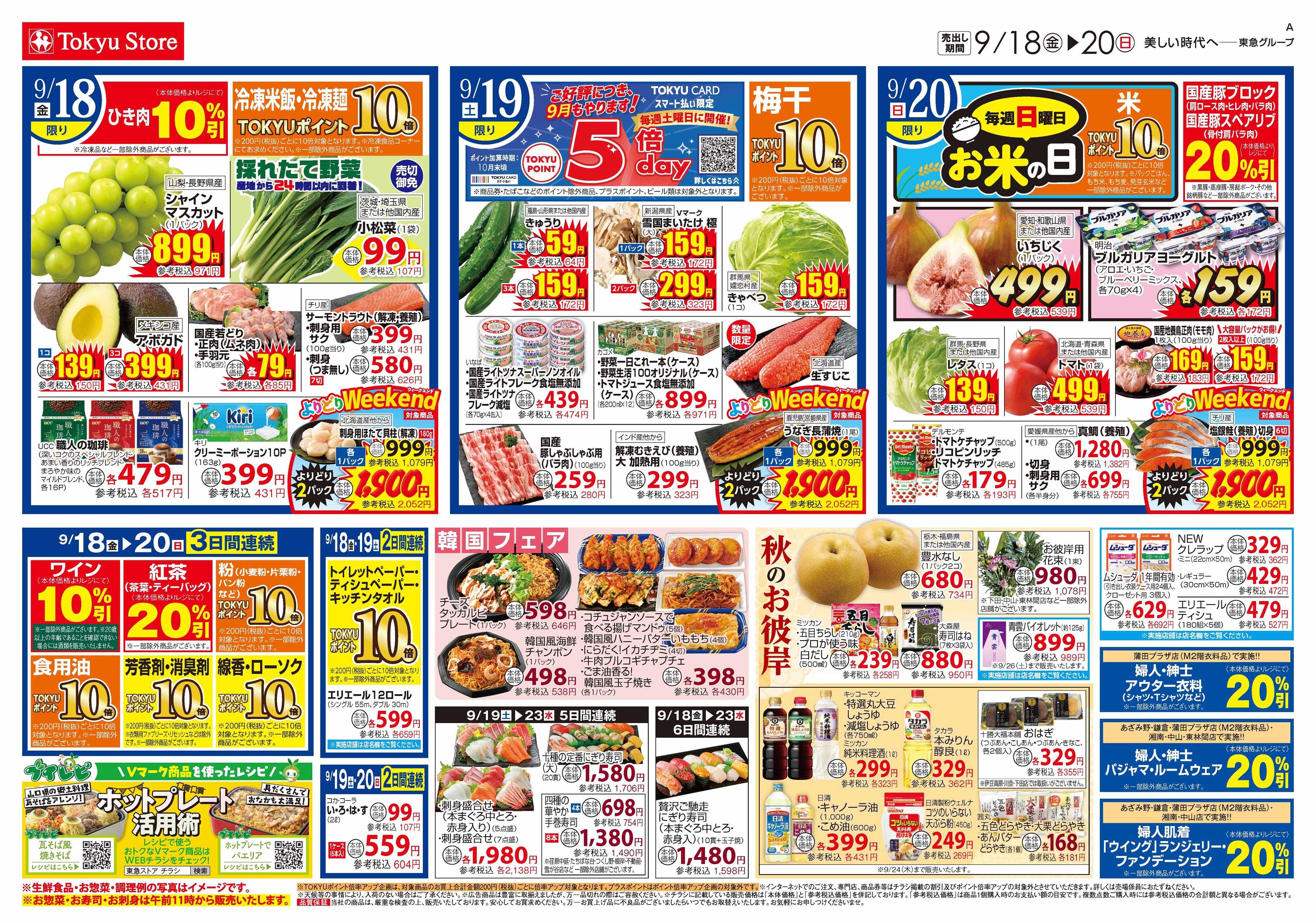 東急ストア 9月18日東急ストアチラシ配信用