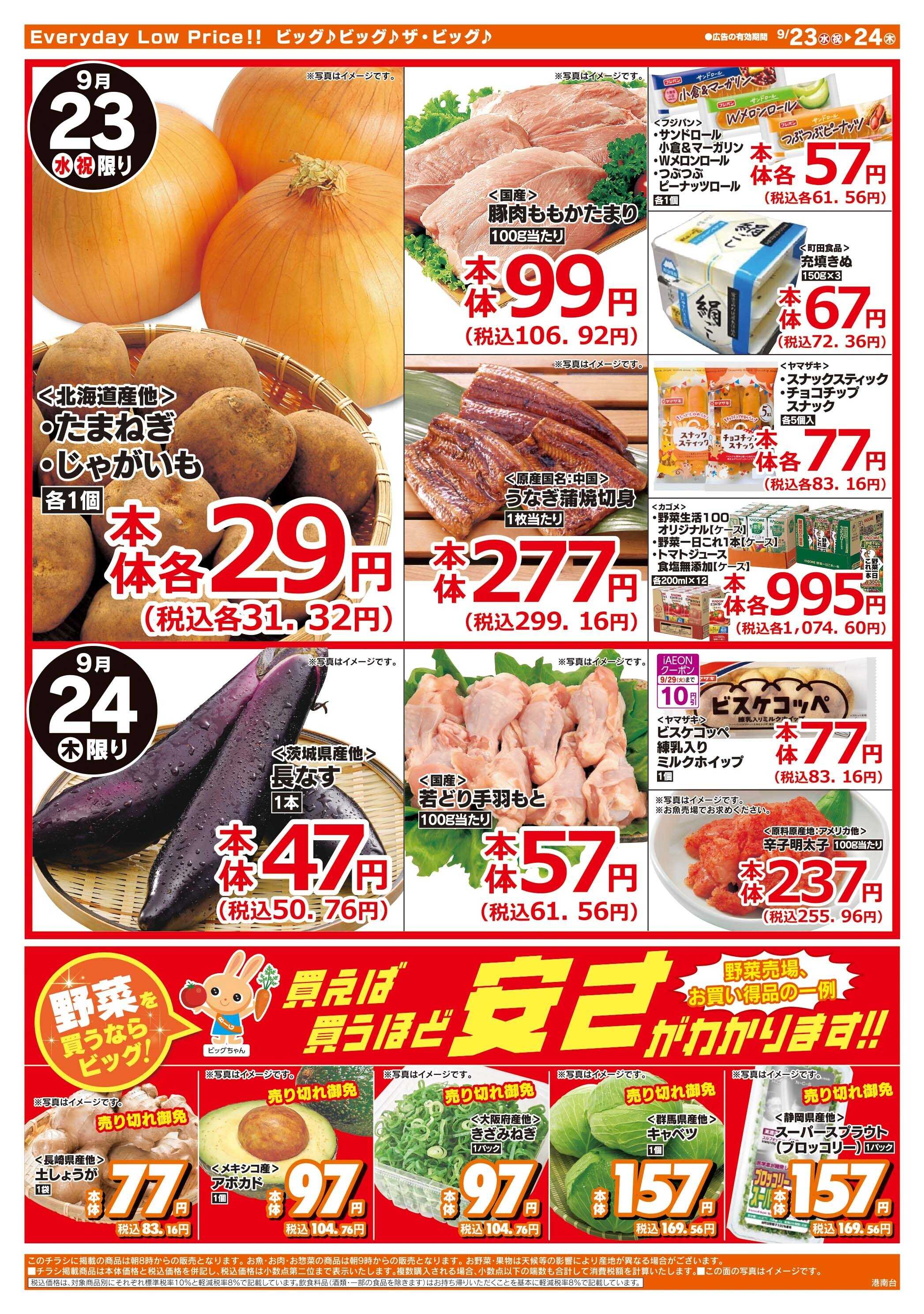 ザ・ビッグ 激安特価は水曜からのおすすめ品！