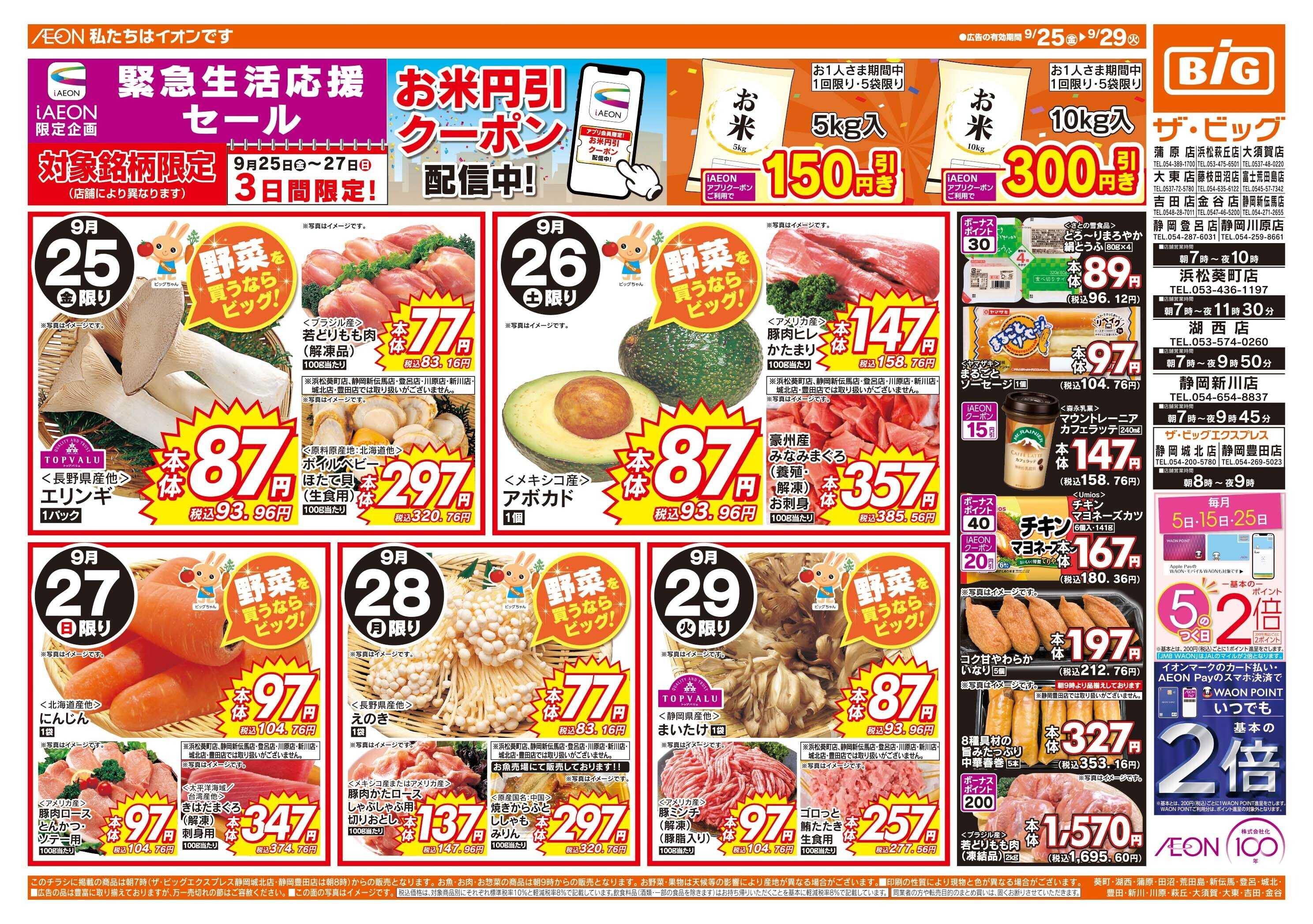 ザ・ビッグ 毎月５のつく日はポイント２倍！