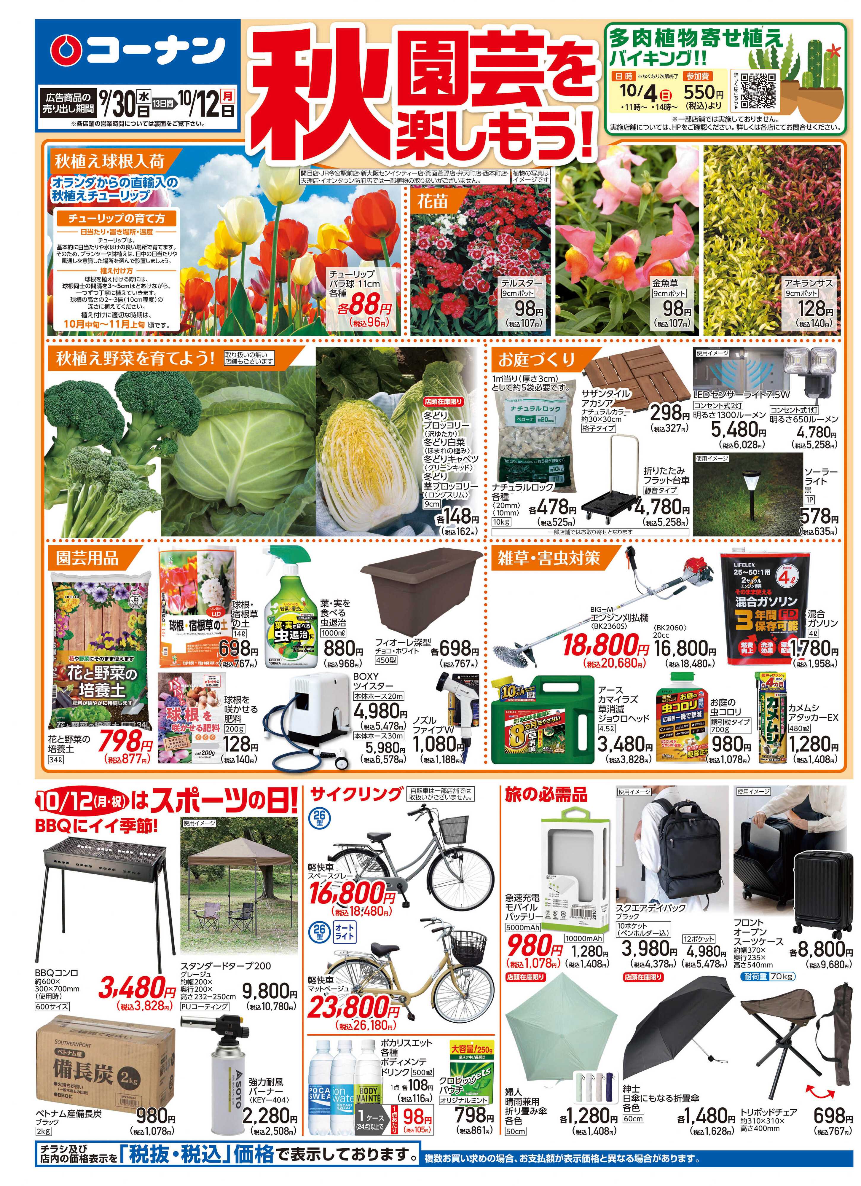 コーナン 秋園芸を楽しもう！チラシ