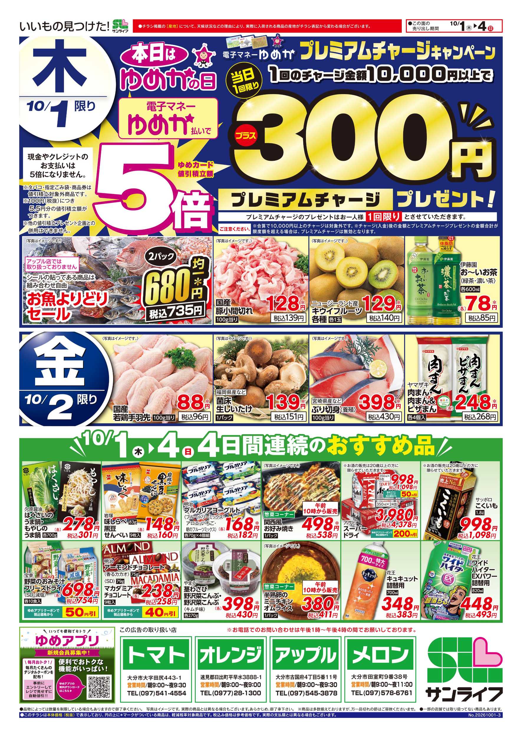 サンライフ プレミアムチャージプレゼント