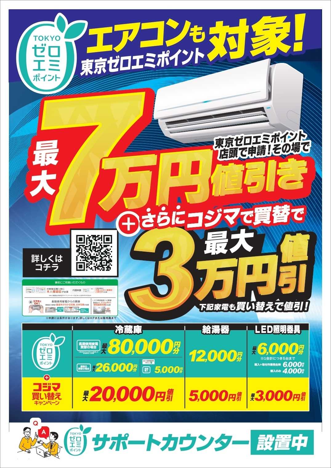 コジマ×ビックカメラ 【エアコンも対象！】東京ゼロエミポイント