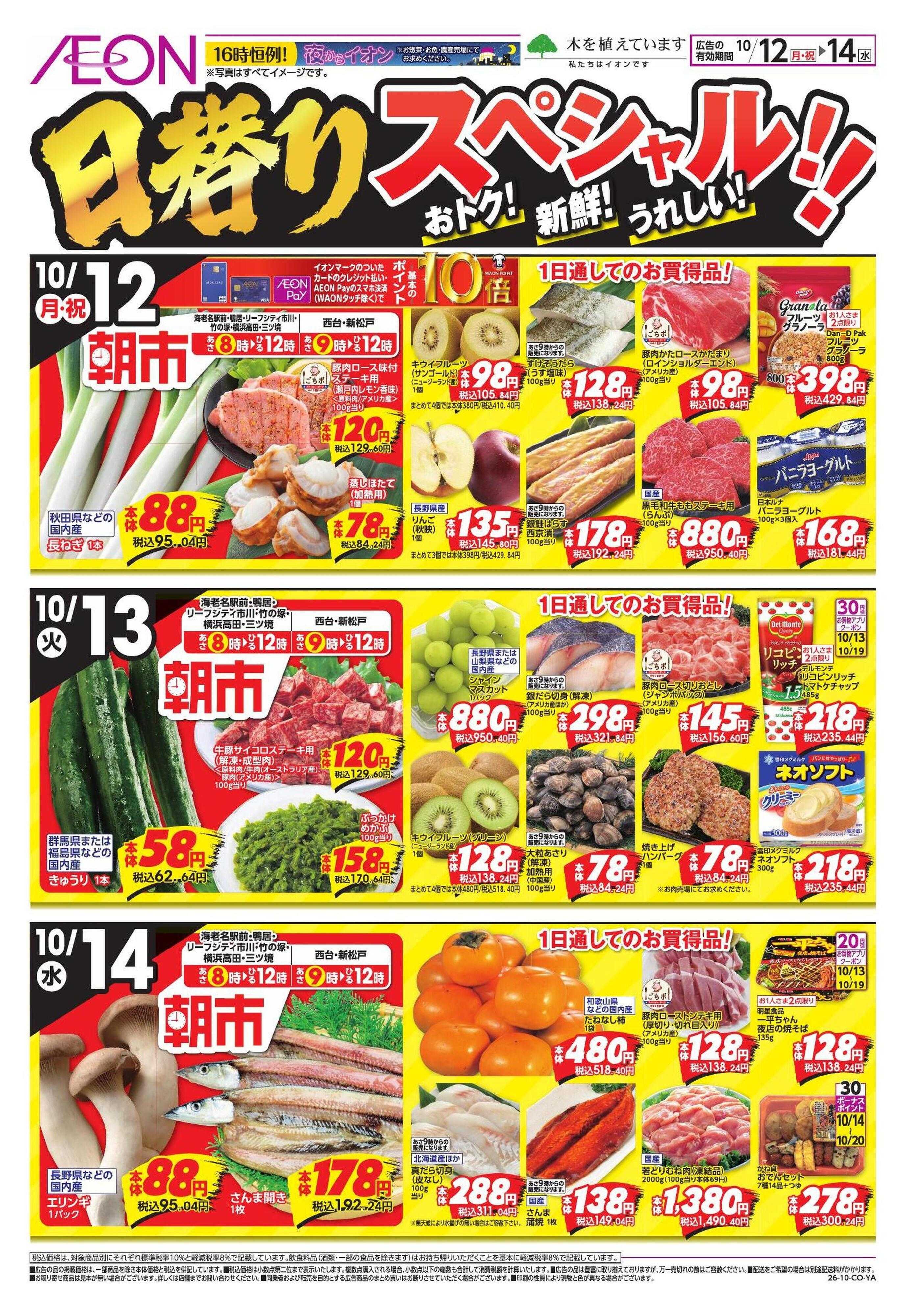 イオンスタイル 10/12号　鴨居・海老名駅前・西台・新松戸・リーフシティ市川・竹の塚・横浜高田