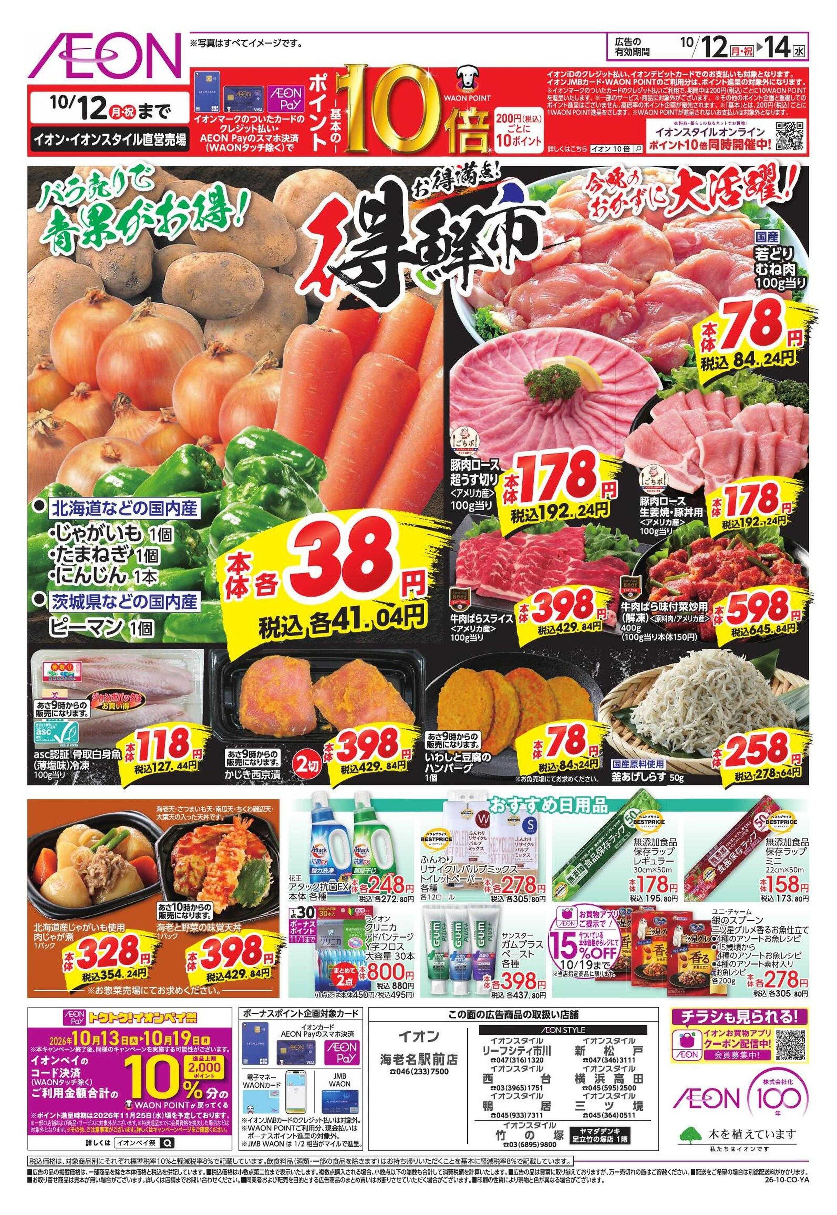 イオンスタイル 10/12号　鴨居・海老名駅前・西台・新松戸・リーフシティ市川・竹の塚・横浜高田